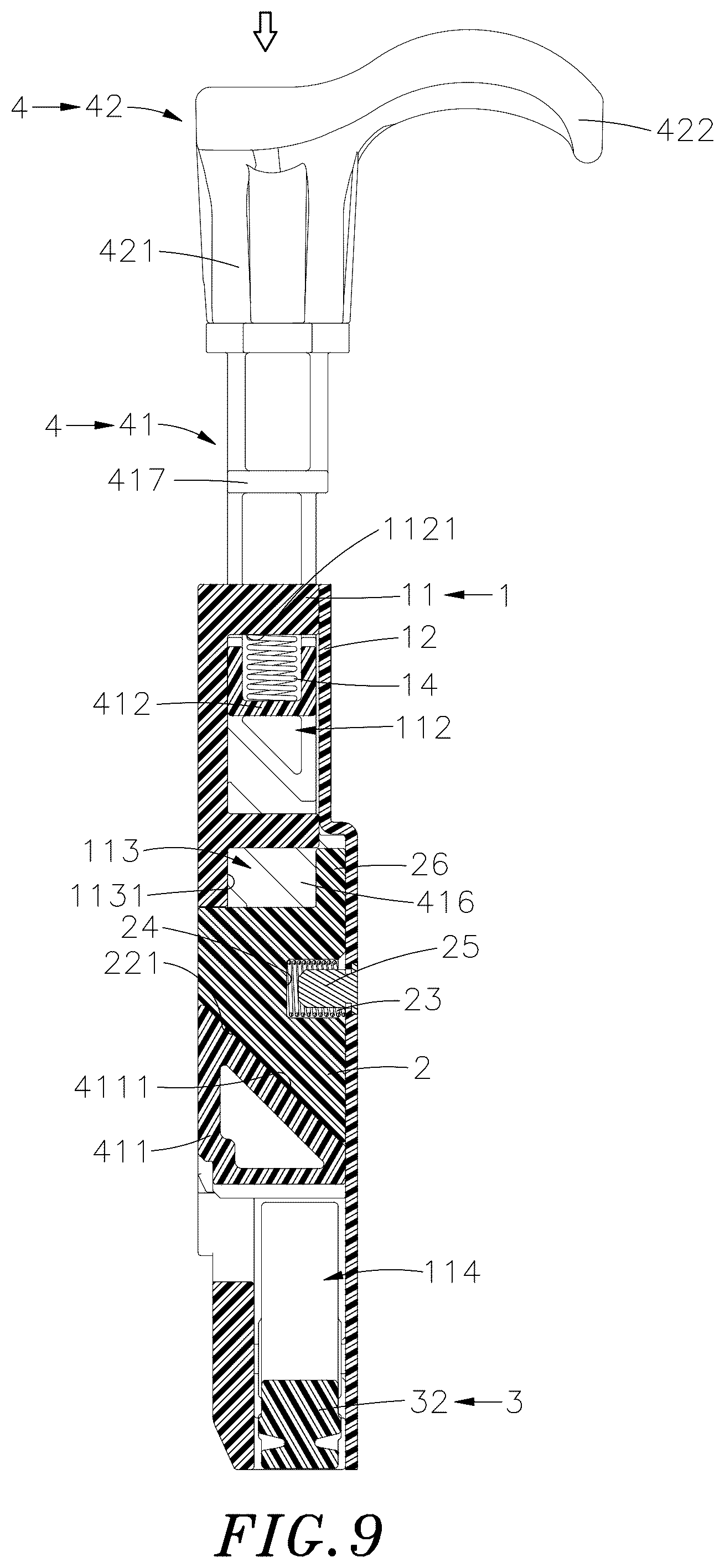Patent US12326167 Figure 9 – Chassis quick release device