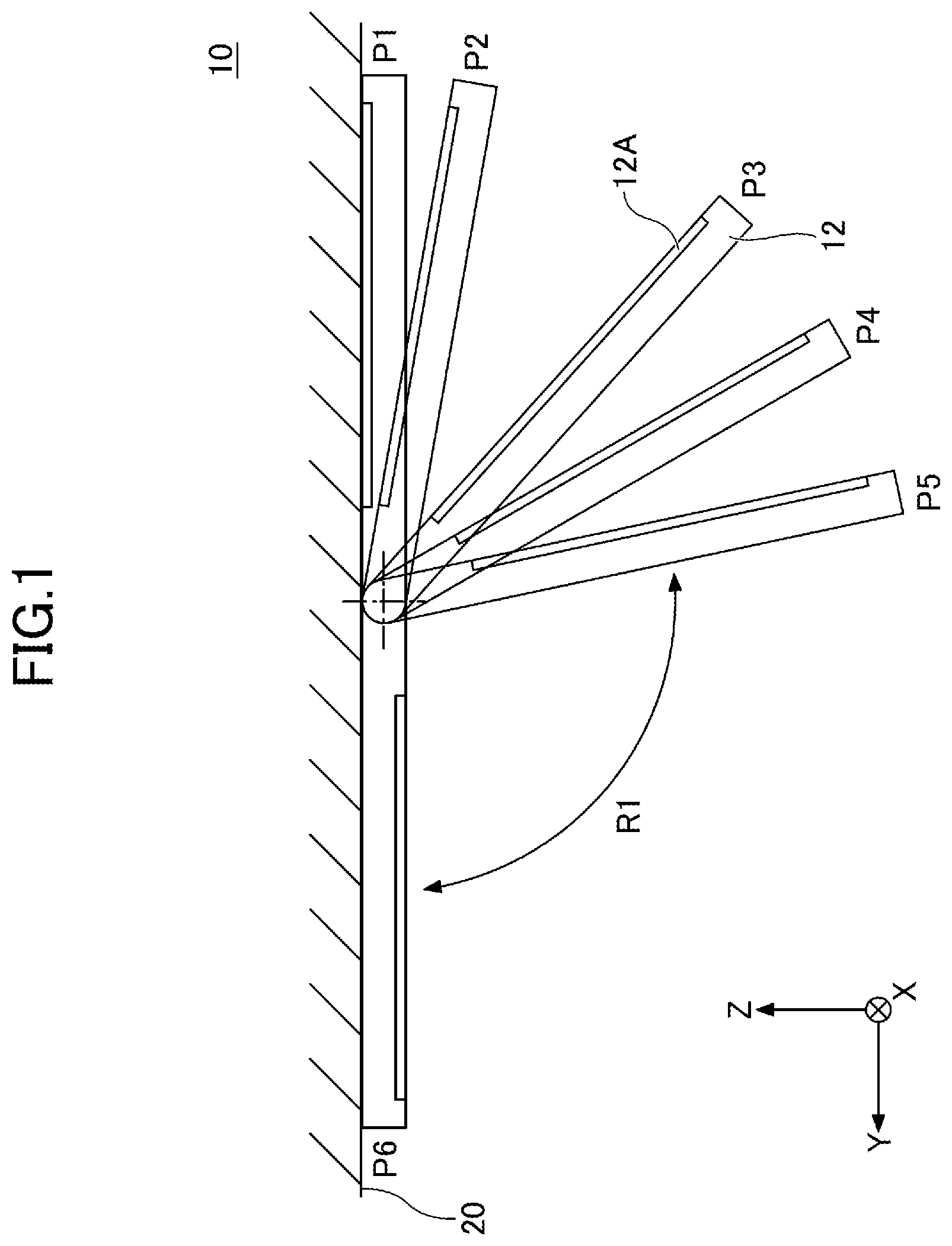 Patent US12326168 — Opening and closing mechanism — Figure 1
