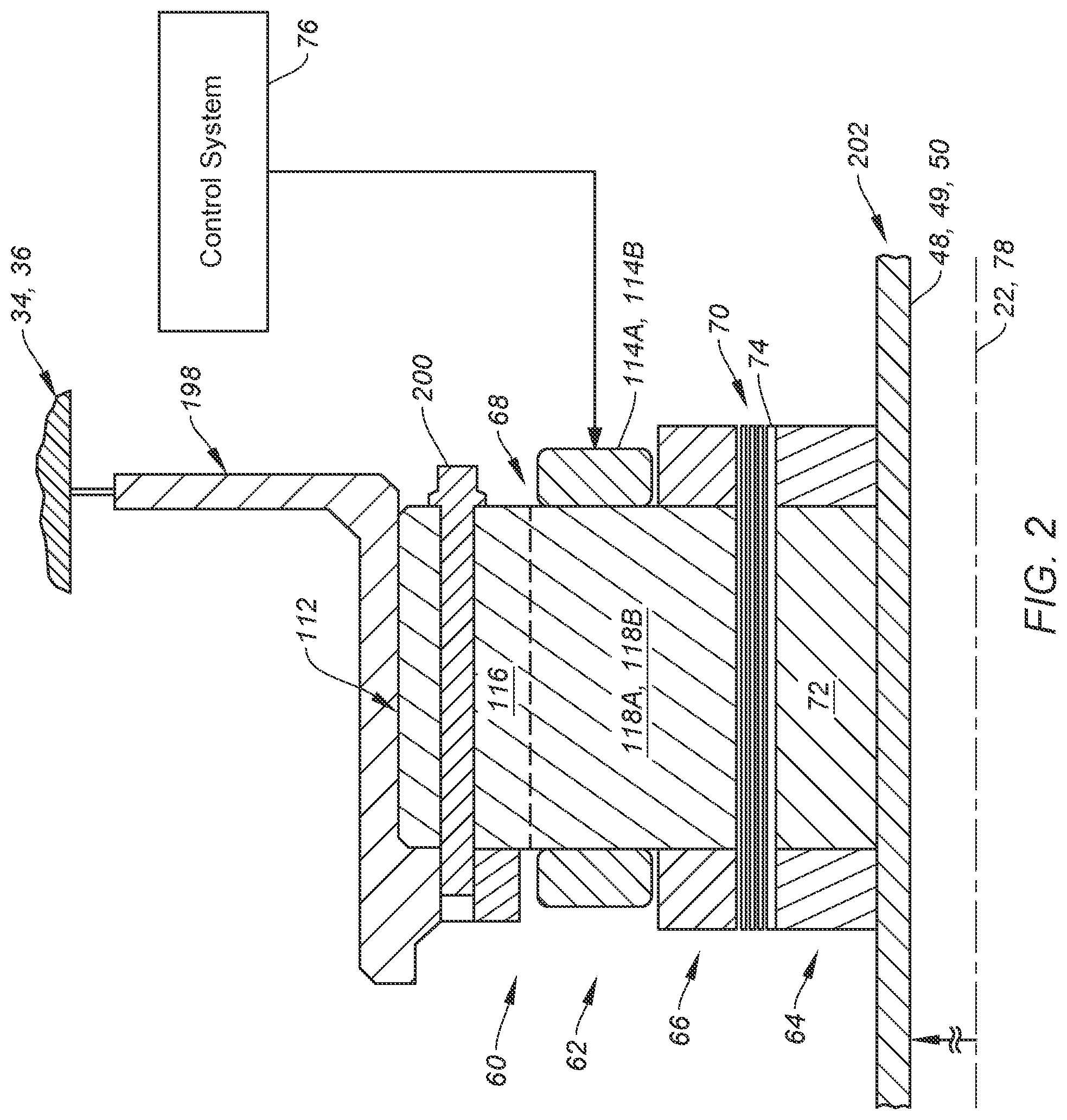 Patent US12326172 Figure 2 – Magnetic-foil bearing with cooling system
