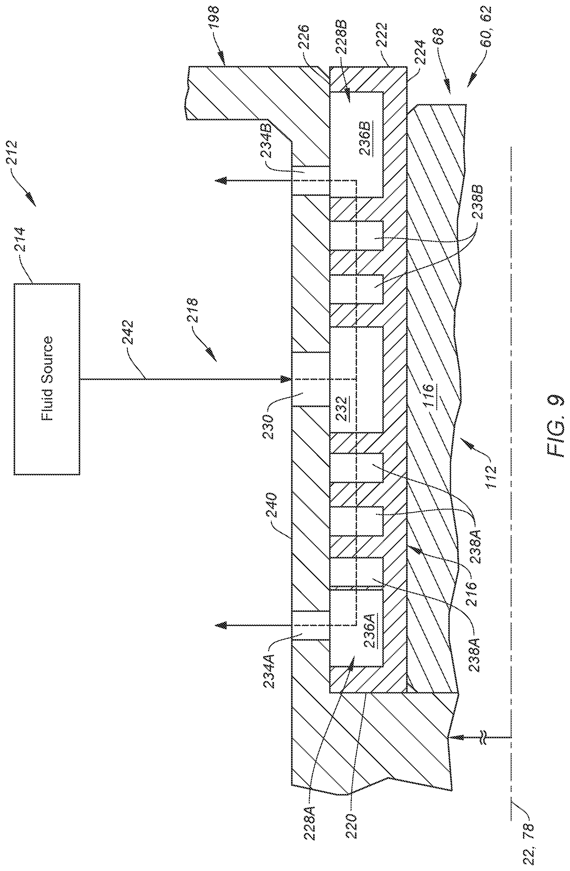 Patent US12326172 Figure 9 – Magnetic-foil bearing with cooling system