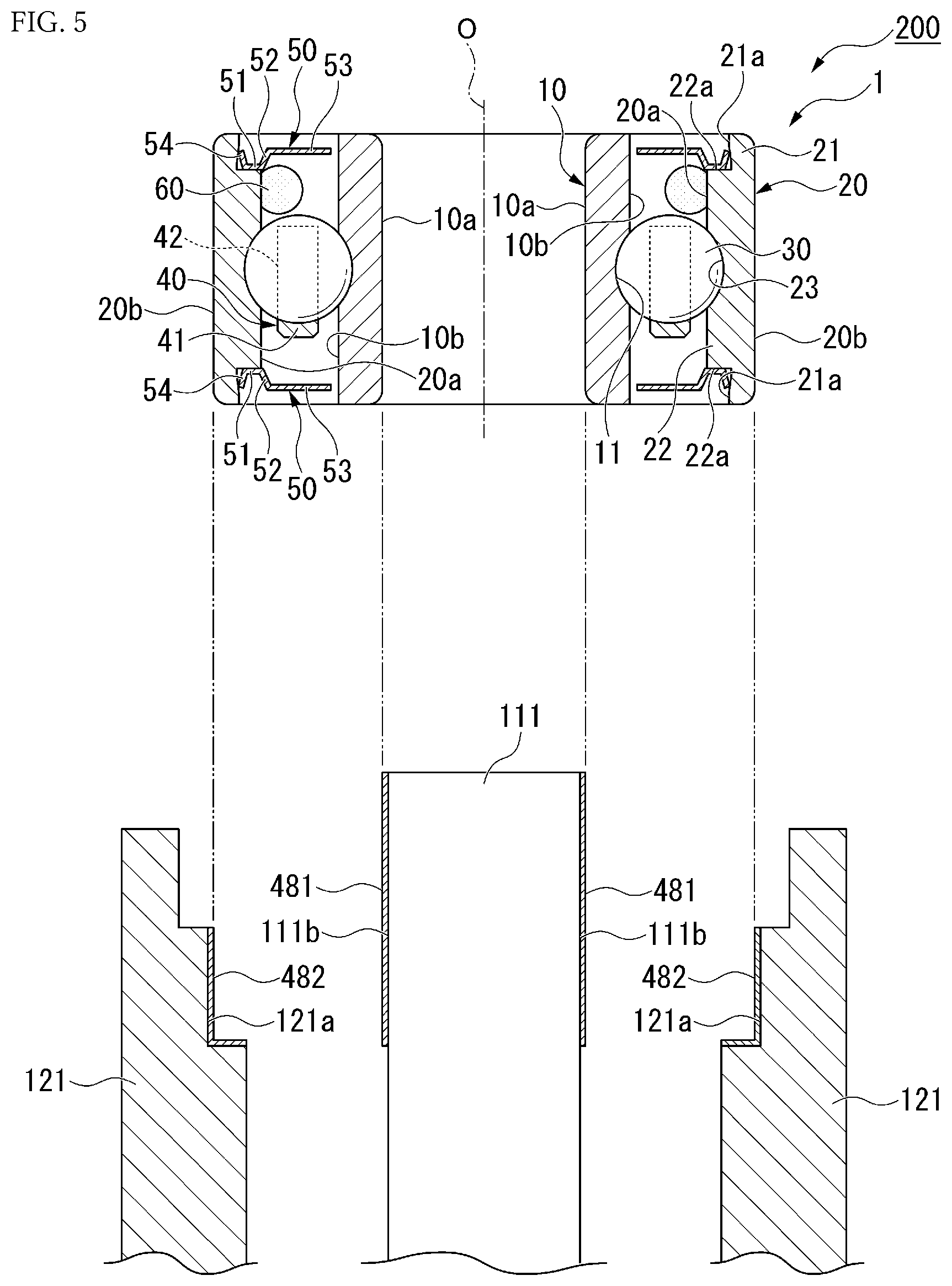 Patent US12326173 Figure 3 – Rolling bearing, rotating device, and method for manufacturing rolling bearing