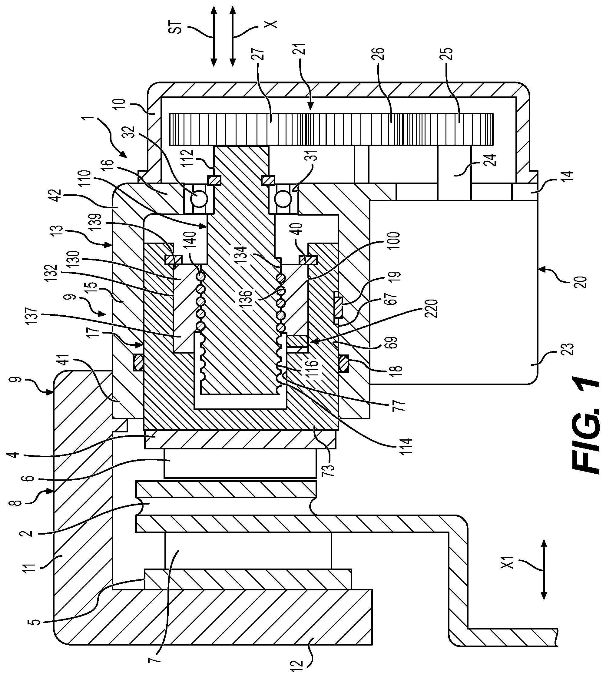 Patent US12326176 — Ball screw assembly with integral force measurement — Figure 1