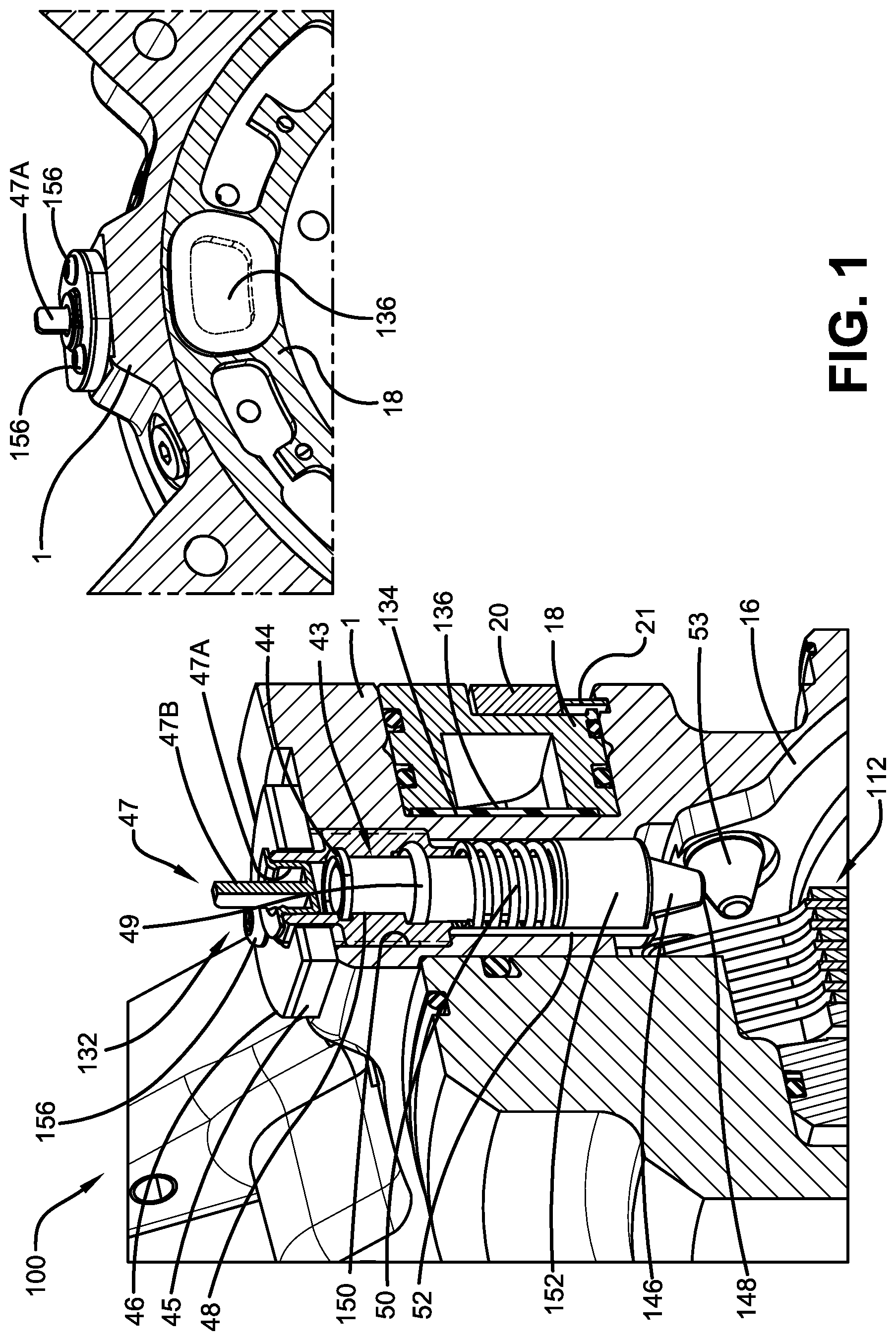 Patent US12326177 Figure 1 – Multi-disc brake having radial wear pin cartridge and integrated water jacket
