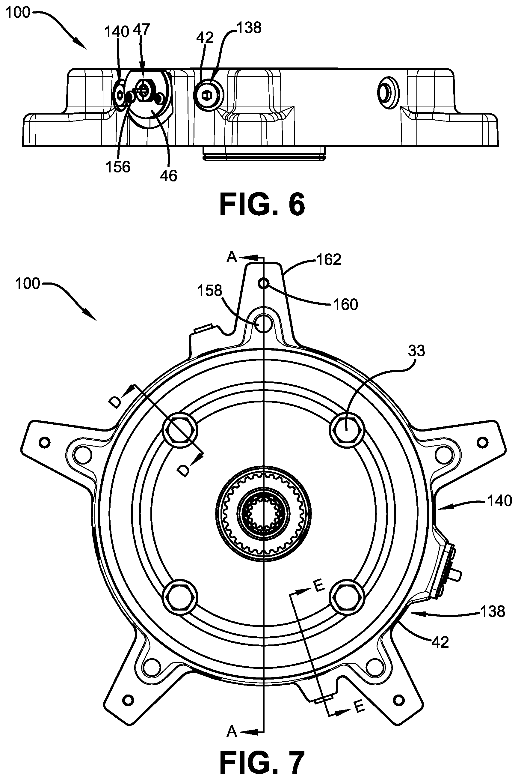 Patent US12326177 Figure 6 – Multi-disc brake having radial wear pin cartridge and integrated water jacket