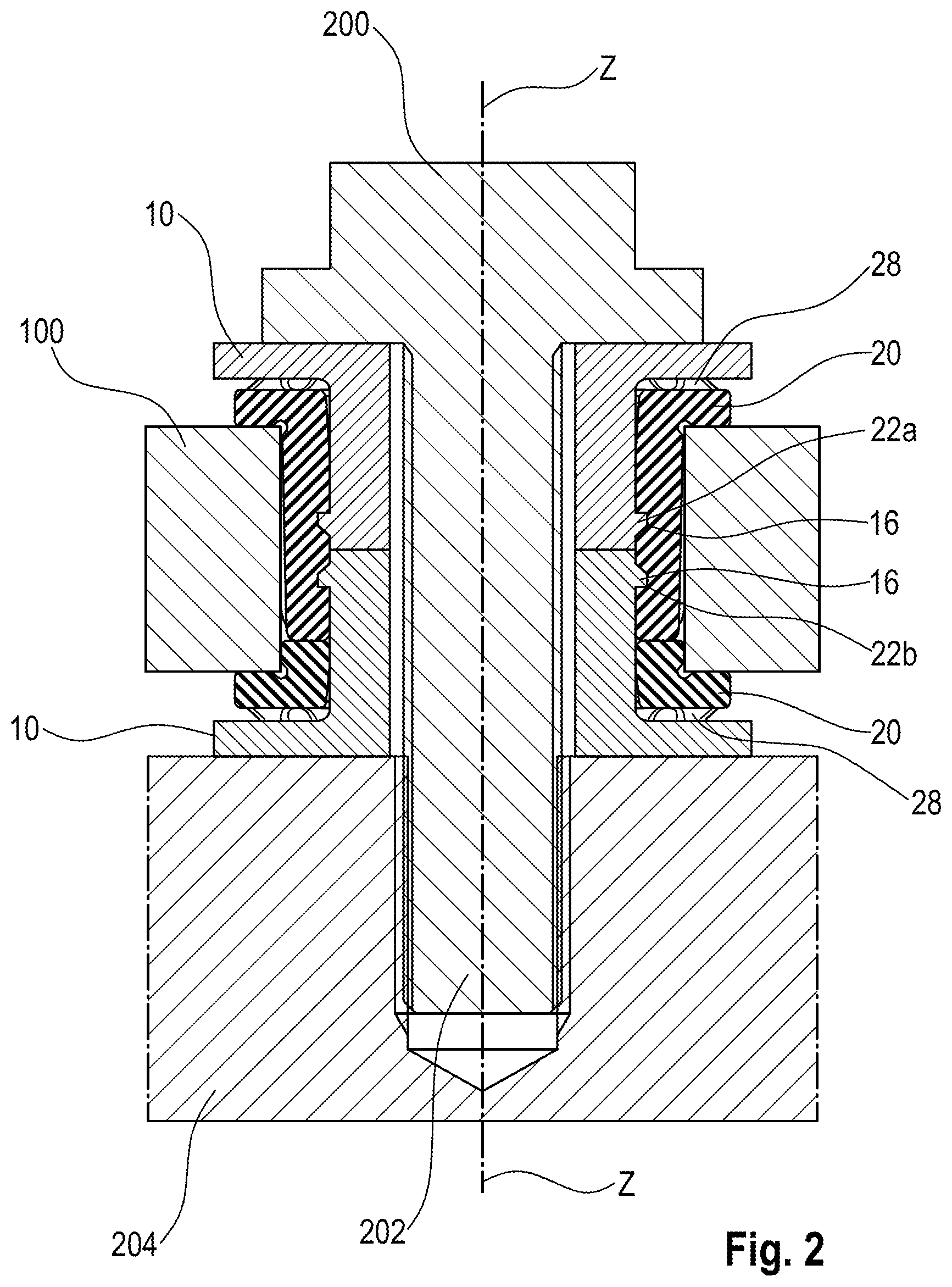 Patent US12326178 Figure 2 – Vibration damper for connecting two devices
