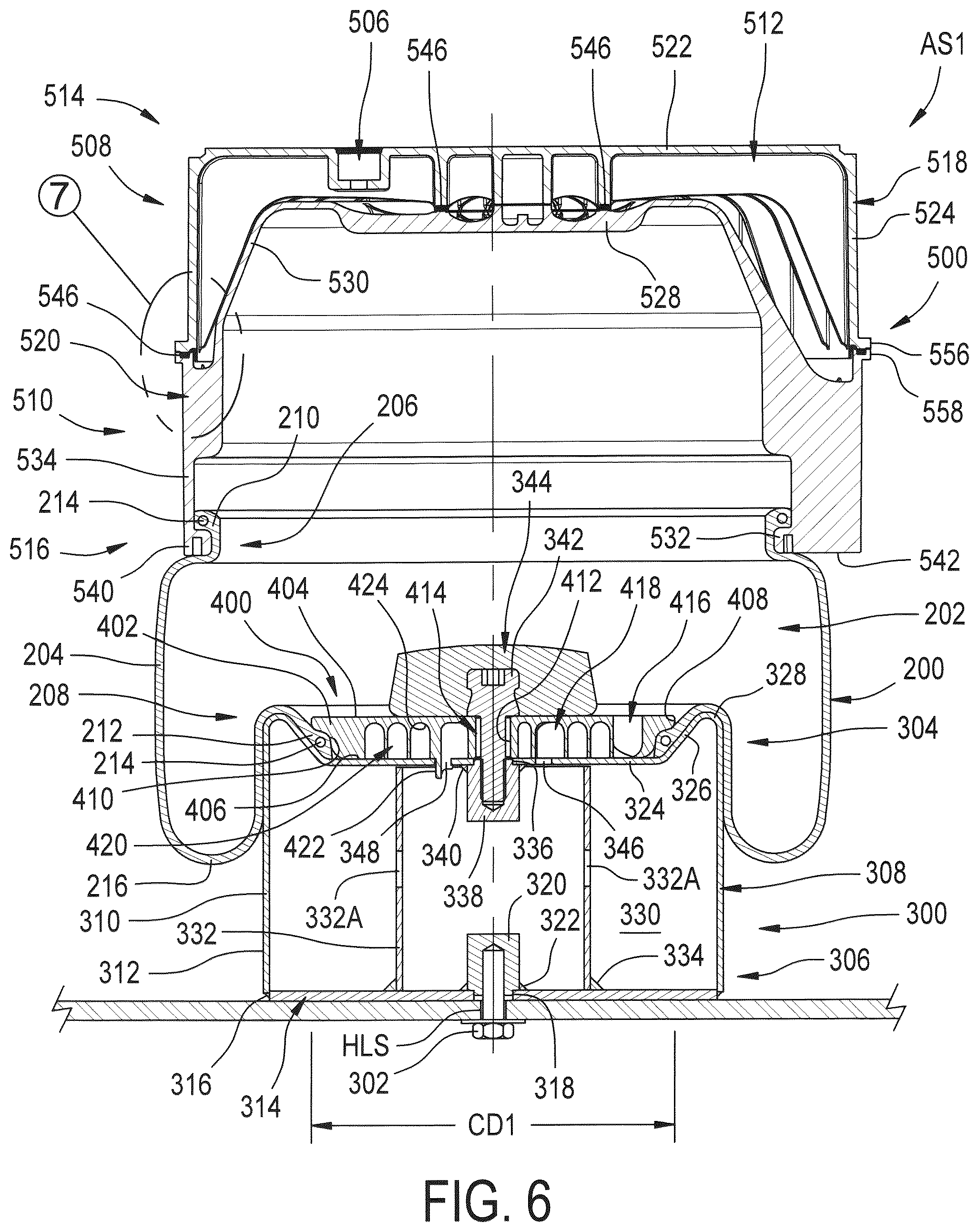 Patent US12326179 Figure 6 – End member assemblies and gas spring assemblies including same
