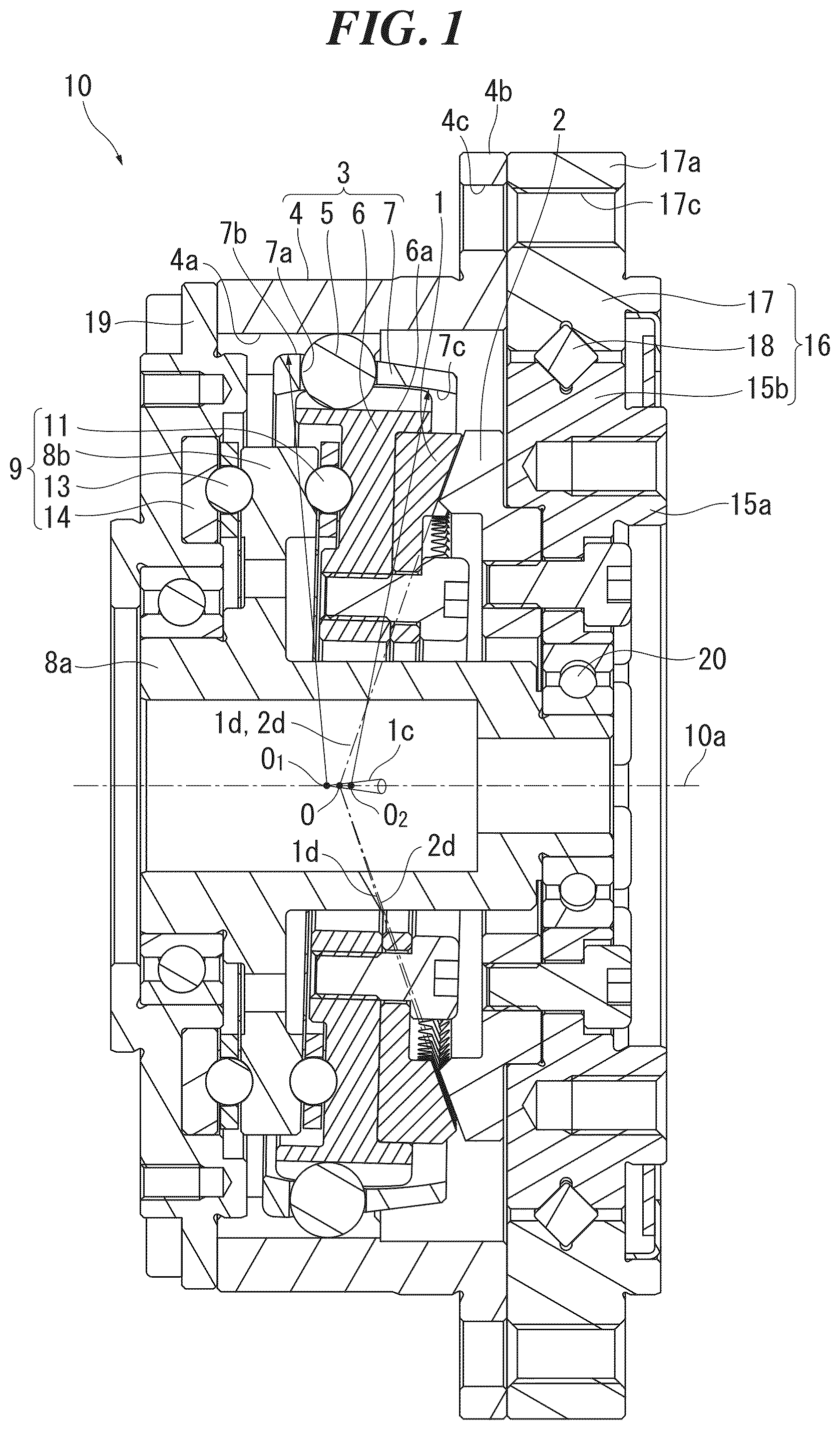 Patent US12326180 Figure 1 – Speed reducing or increasing apparatus