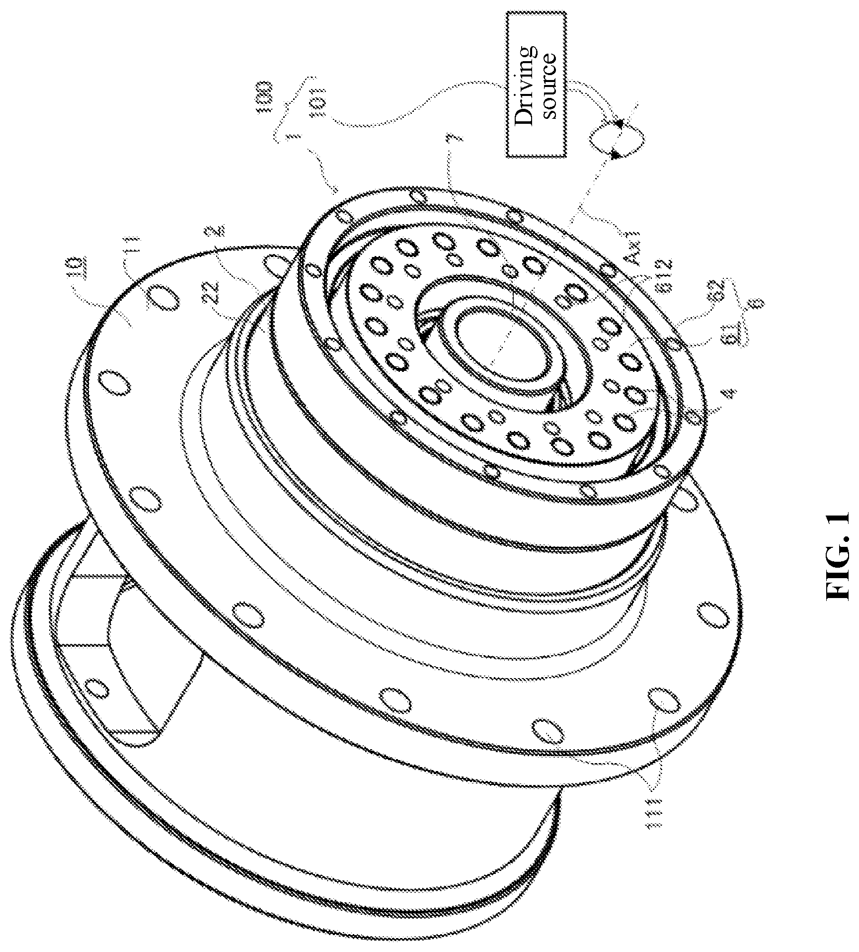 Patent US12326181 Figure 1 – Internal-meshing planetary gear device