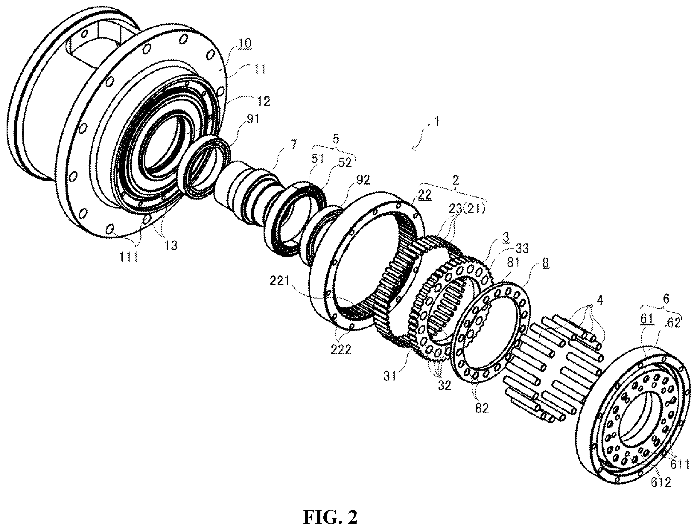 Patent US12326181 Figure 2 – Internal-meshing planetary gear device