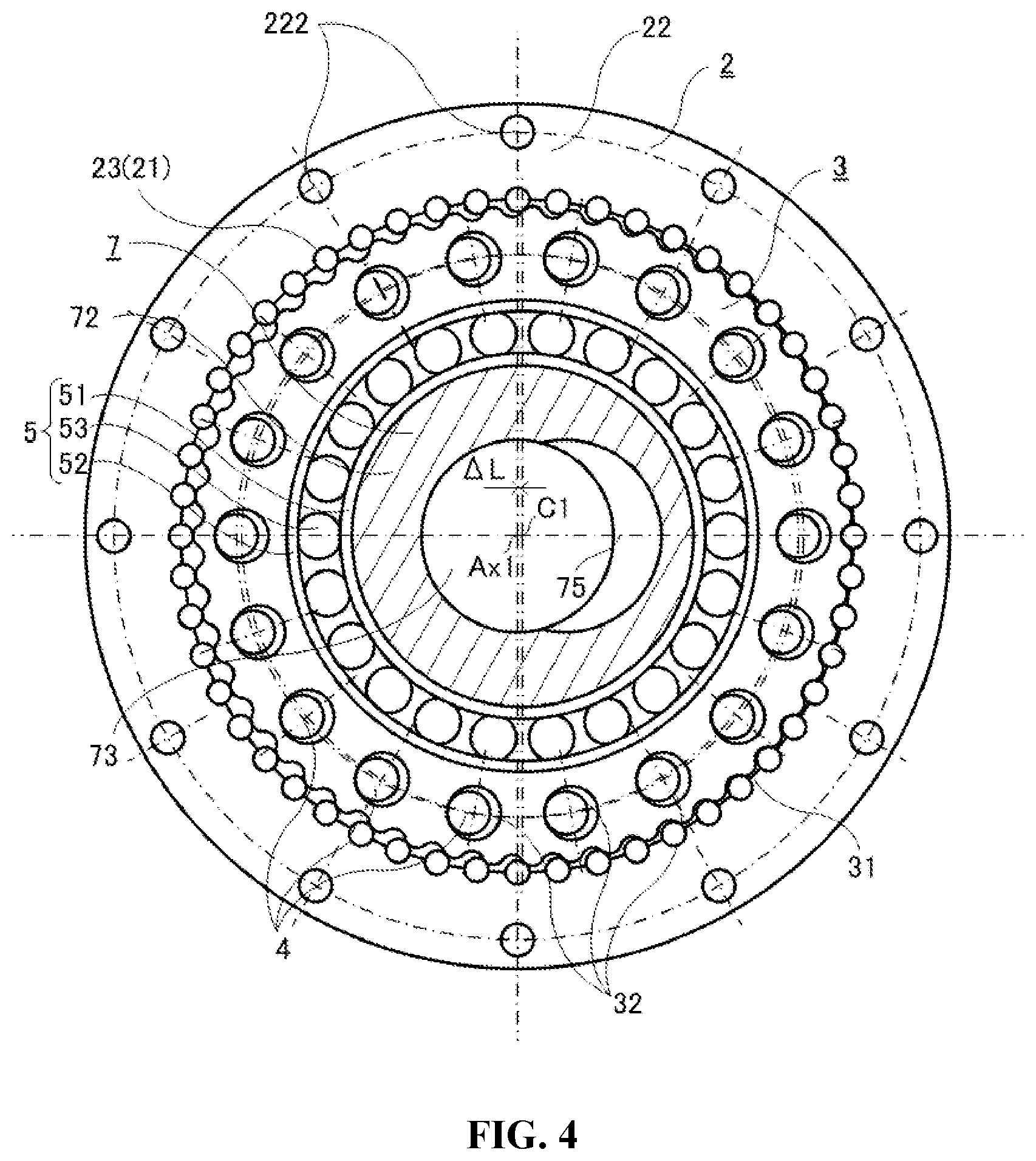 Patent US12326181 Figure 4 – Internal-meshing planetary gear device