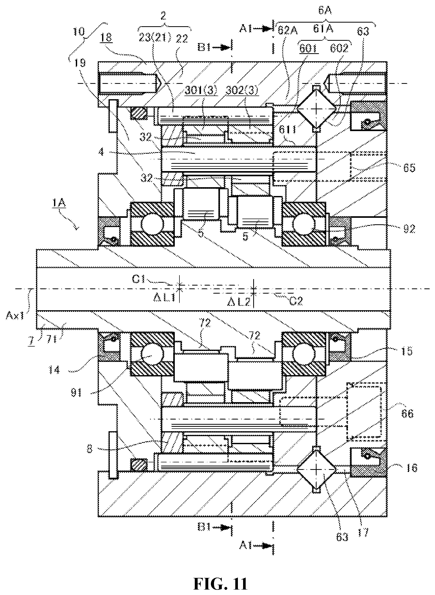 Patent US12326181 Figure 11 – Internal-meshing planetary gear device