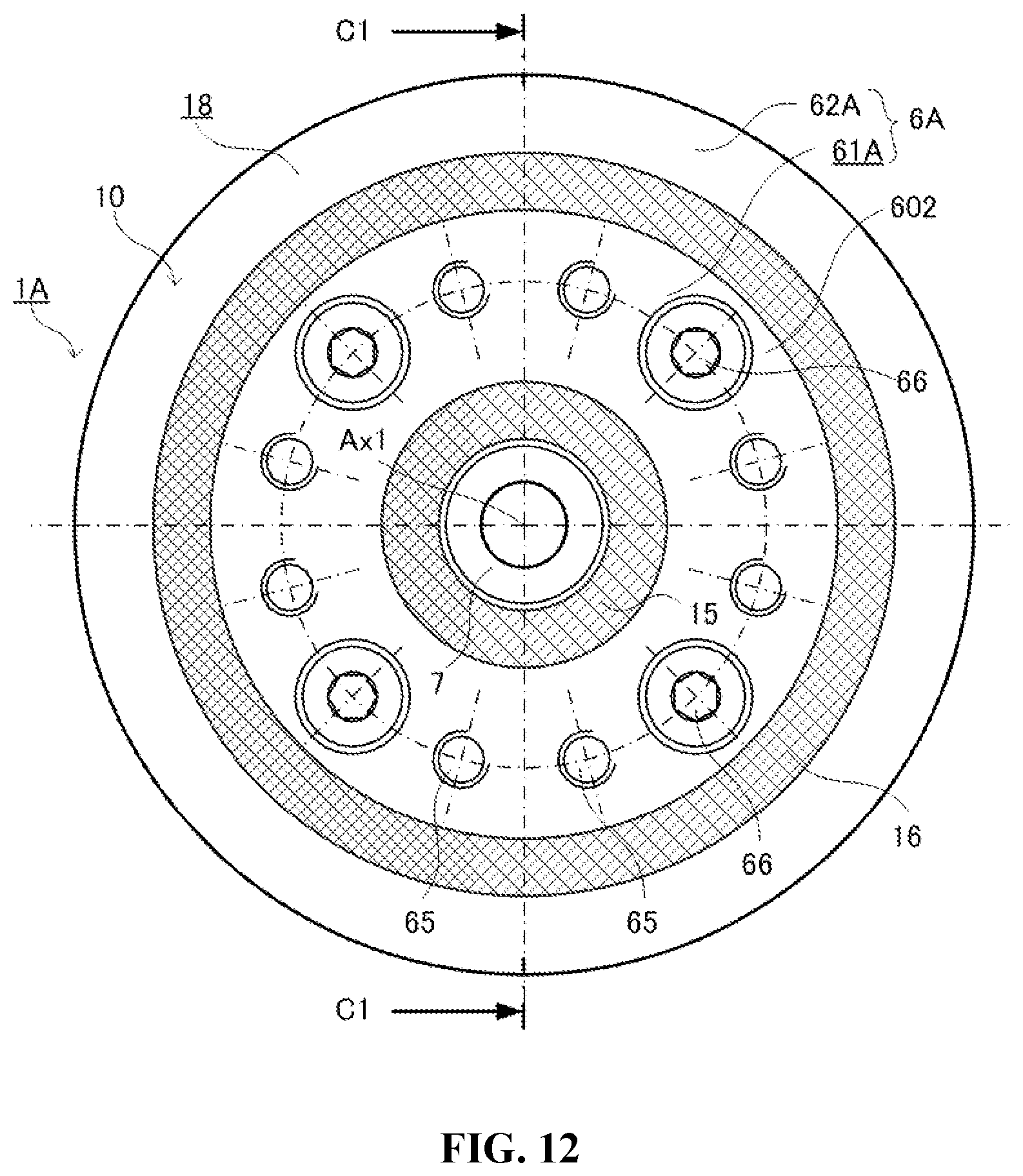 Patent US12326181 Figure 12 – Internal-meshing planetary gear device