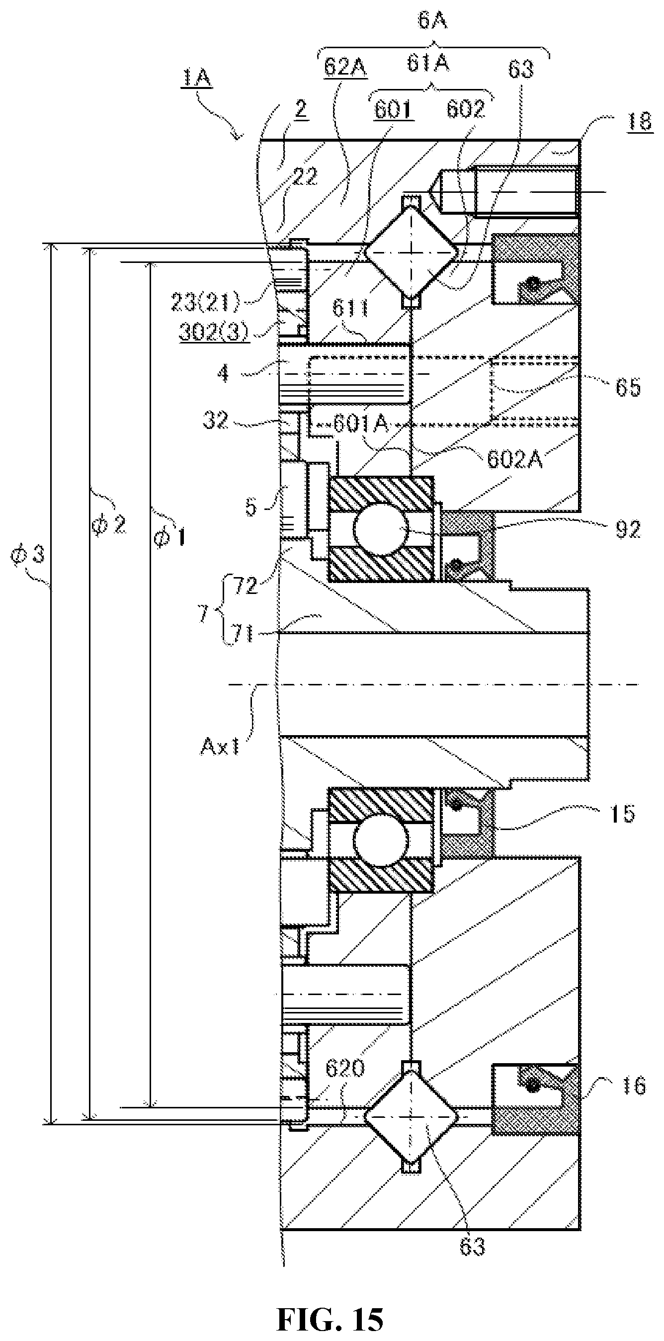 Patent US12326181 Figure 15 – Internal-meshing planetary gear device