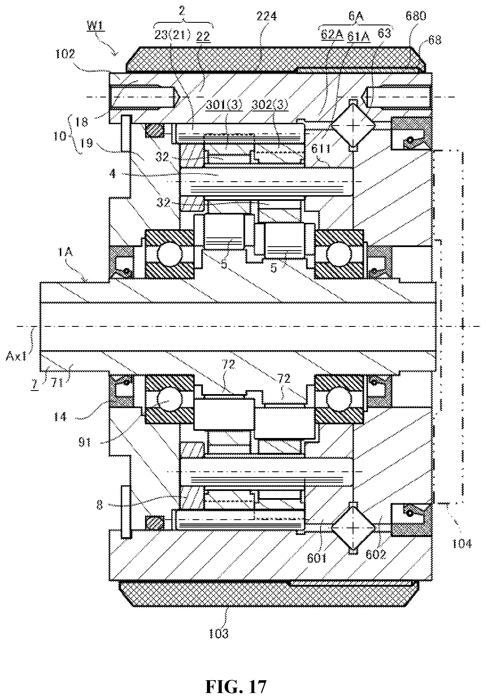 Patent US12326181 Figure 17 – Internal-meshing planetary gear device