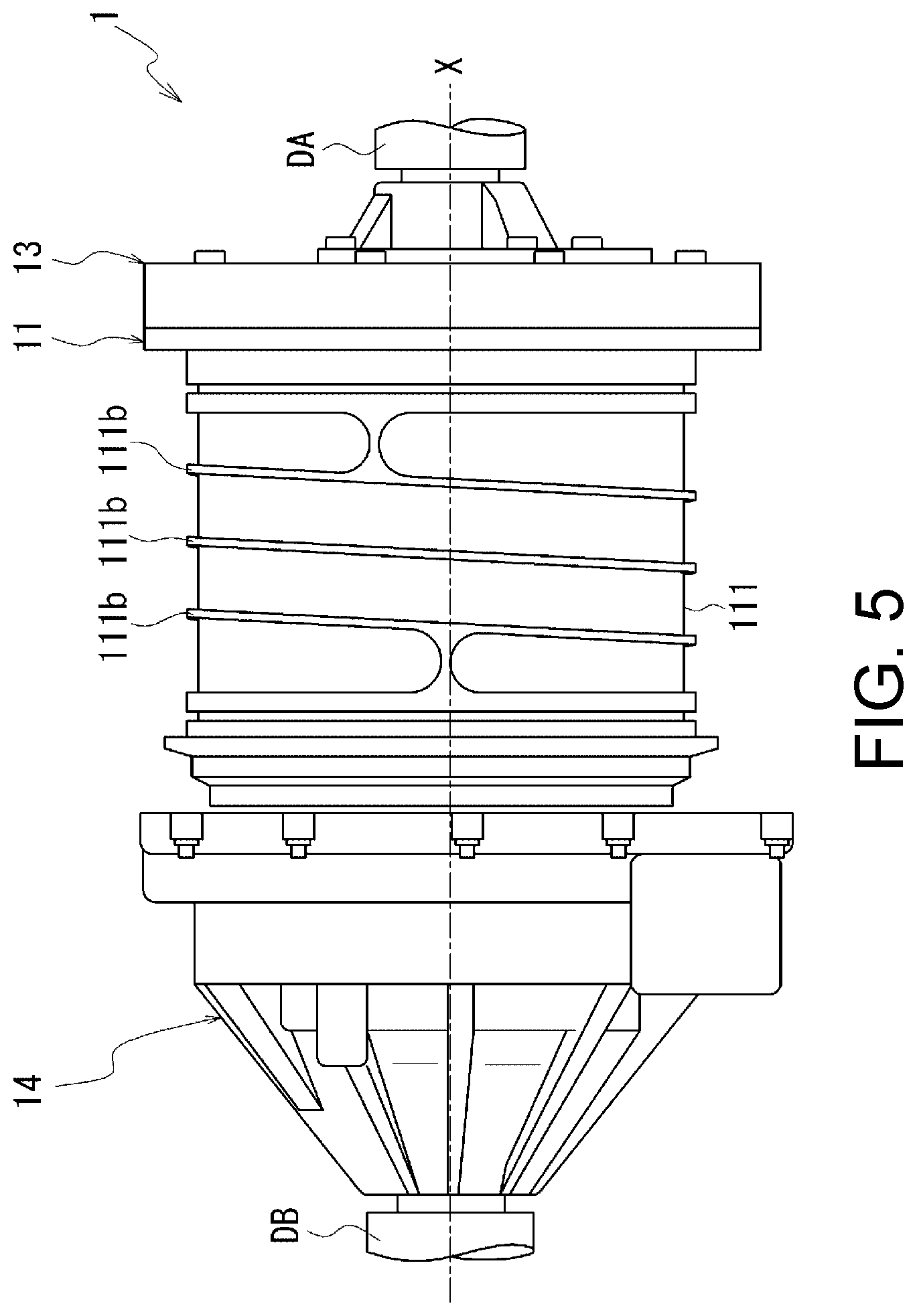 Patent US12326187 Figure 5 – Unit with a covering and a heat exchanger