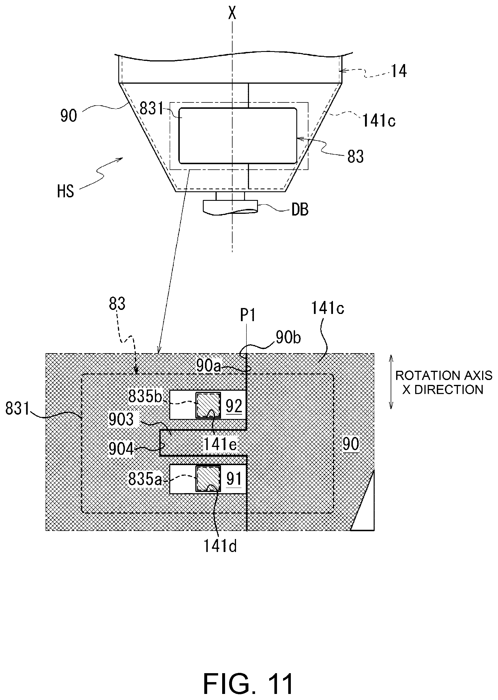 Patent US12326187 Figure 11 – Unit with a covering and a heat exchanger