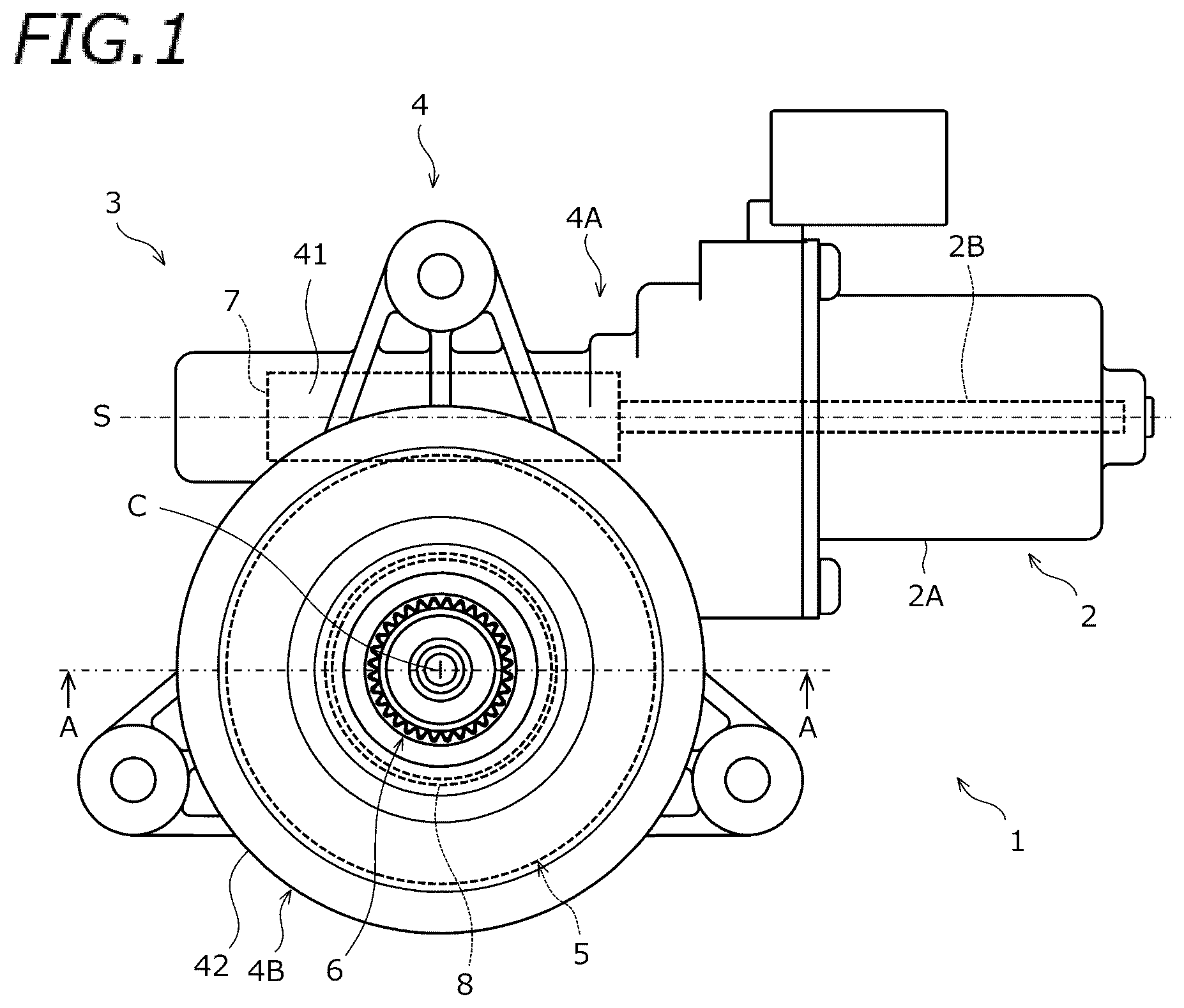 Patent US12326188 Figure 1 – Sliding surface sealing structure, gear box, and motor unit