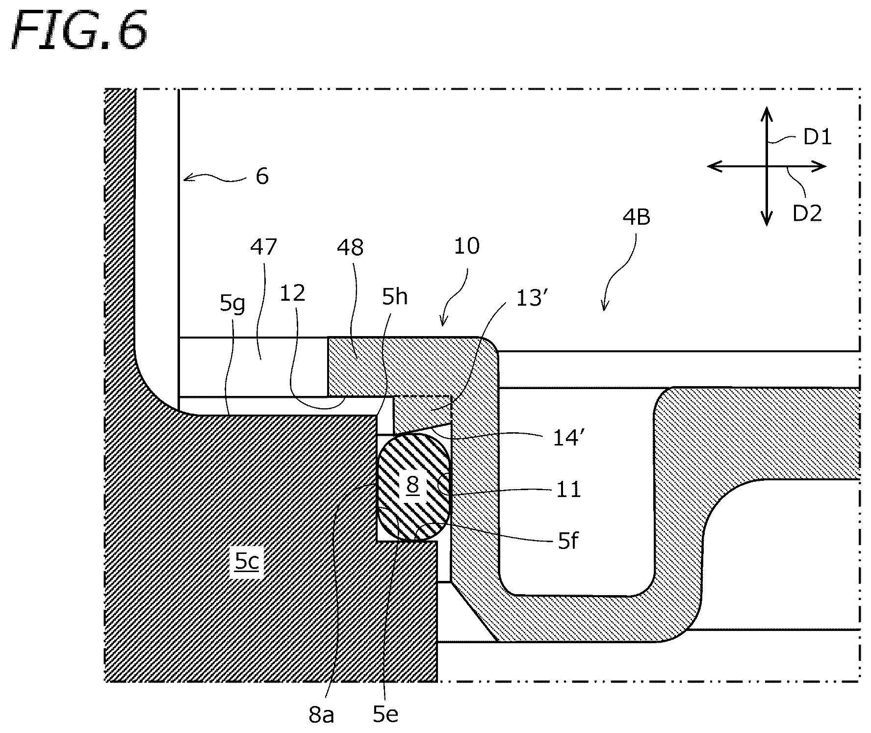 Patent US12326188 Figure 5 – Sliding surface sealing structure, gear box, and motor unit