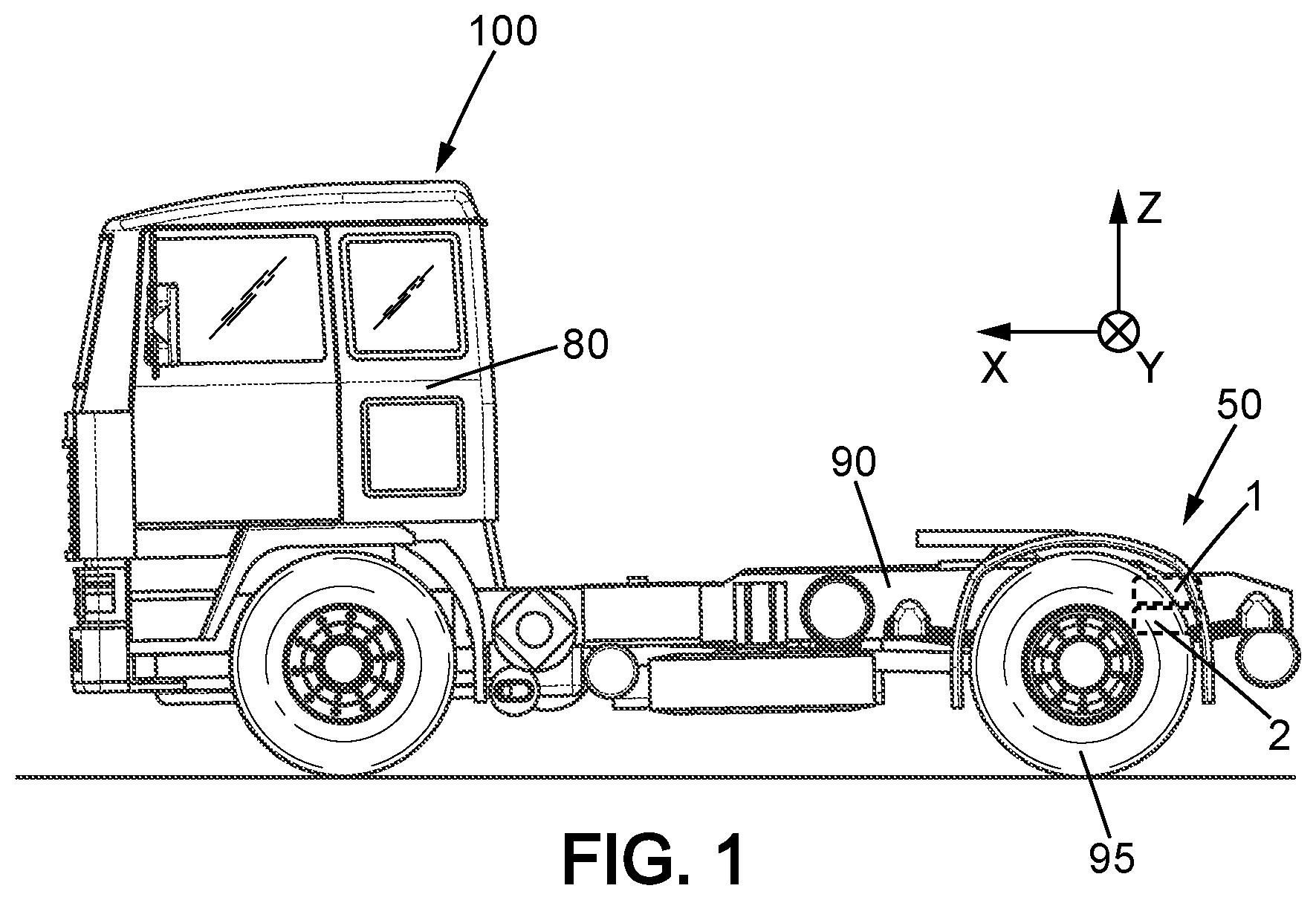 Patent US12326190 — Powertrain assembly for an industrial vehicle — Figure 1