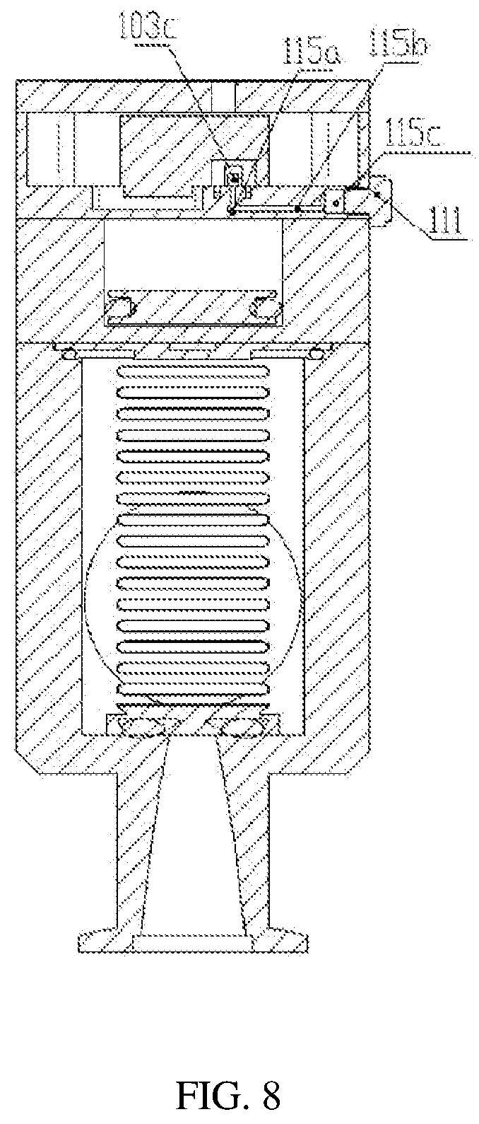 Patent US12326198 Figure 7 – Integration box and pneumatic high vacuum flapper valve