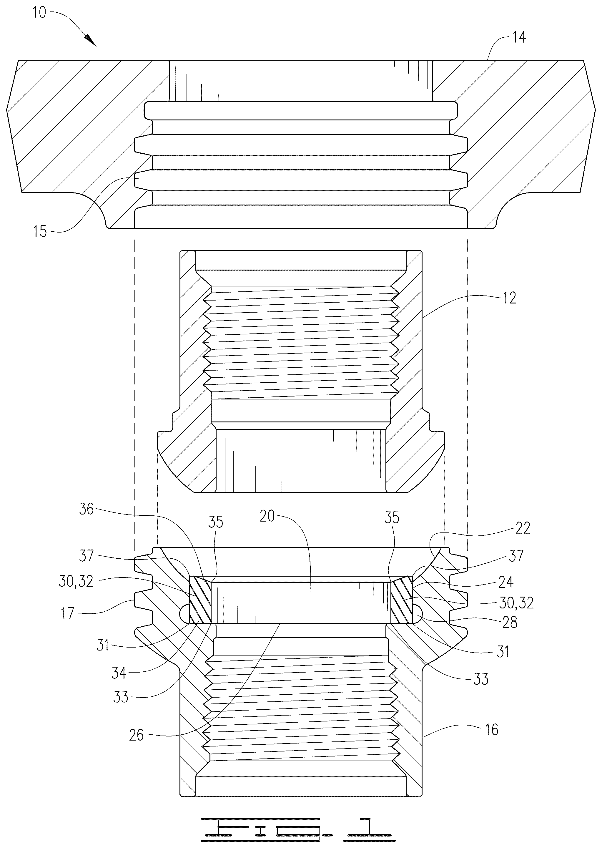 Patent US12326204 Figure 1 – Hammer union
