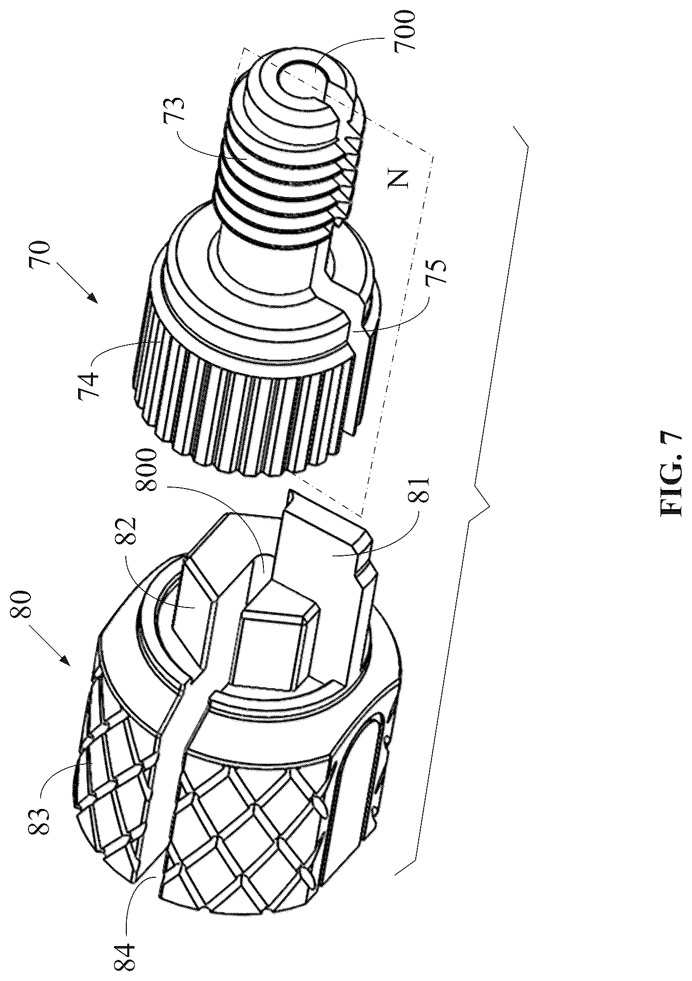 Patent US12326205 Figure 7 – Pipeline, pipeline connector, and liquid chromatography system