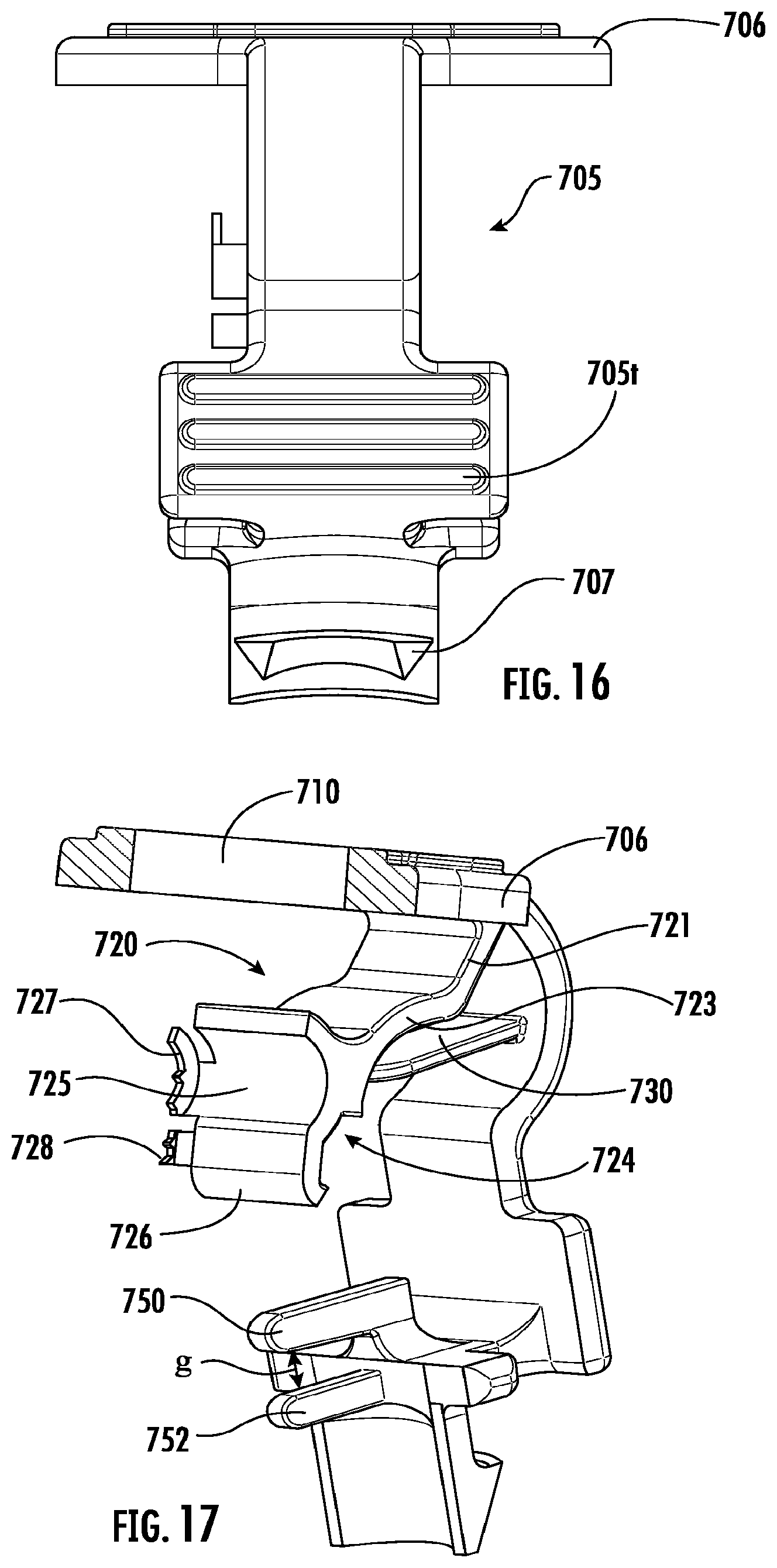 Patent US12326207 Figure 7 – Cable hanger with tying section and stabilizing members