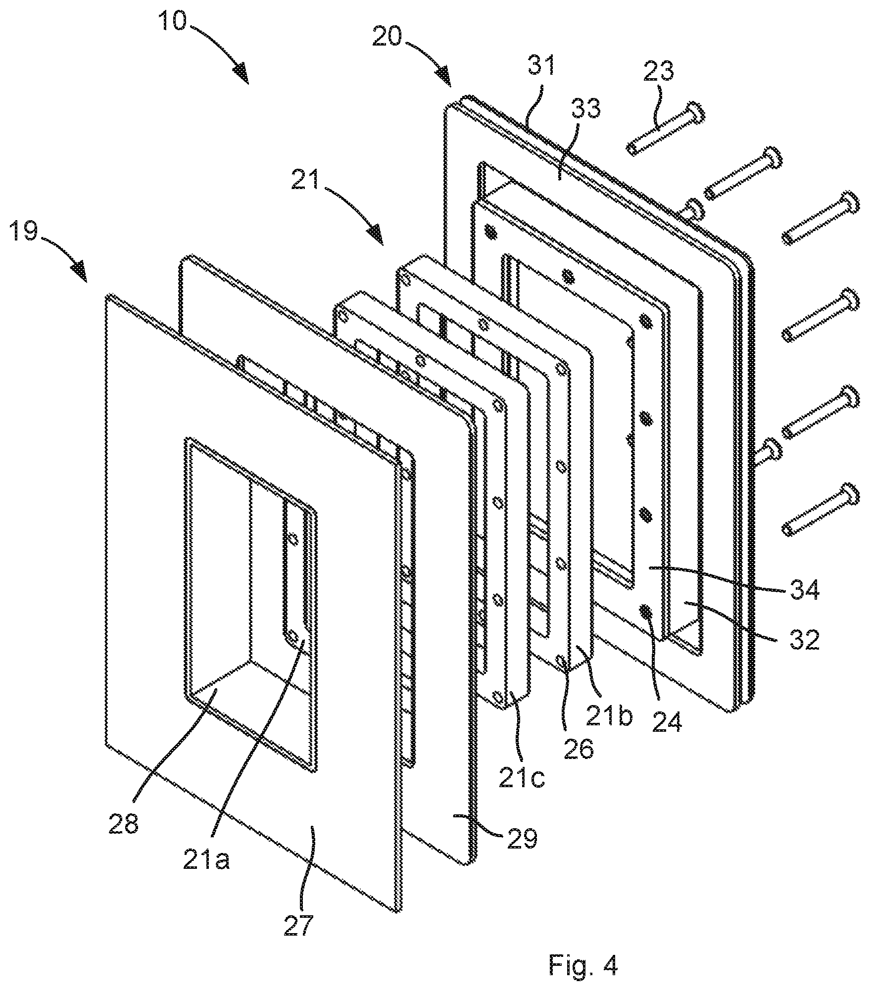Patent US12326212 Figure 2 – Transit for passing cables and/or pipes through a partition opening and use of such a transit