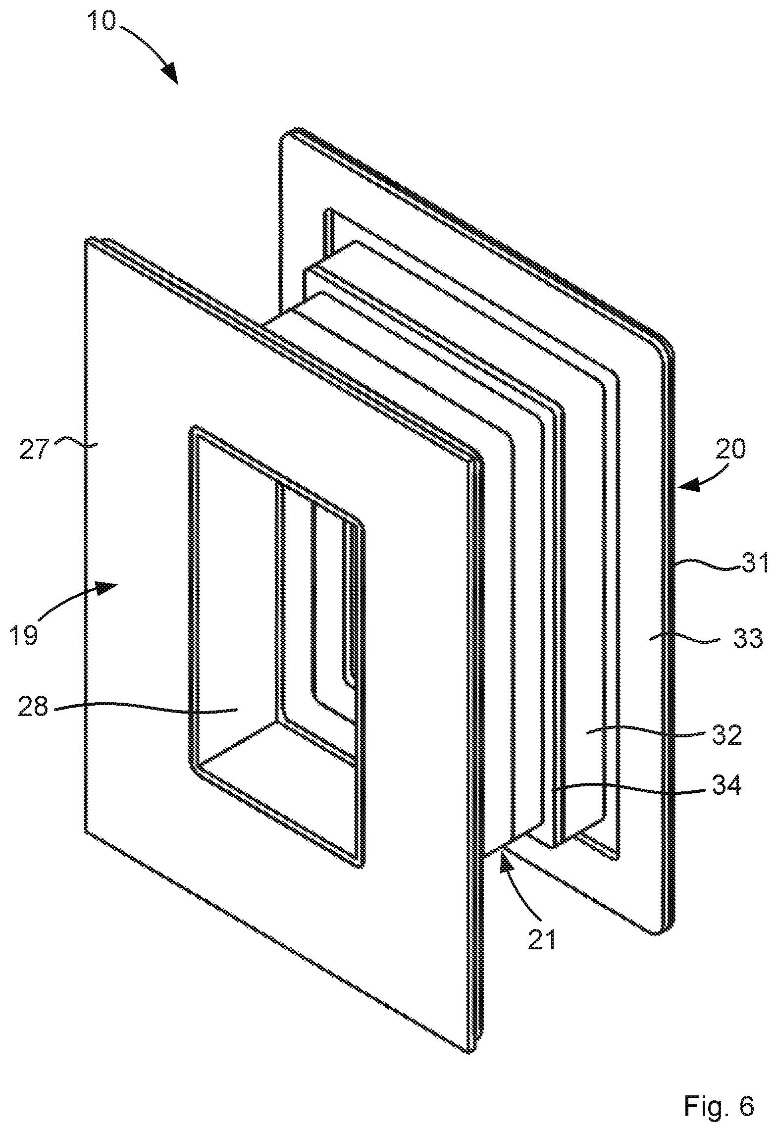 Patent US12326212 Figure 4 – Transit for passing cables and/or pipes through a partition opening and use of such a transit