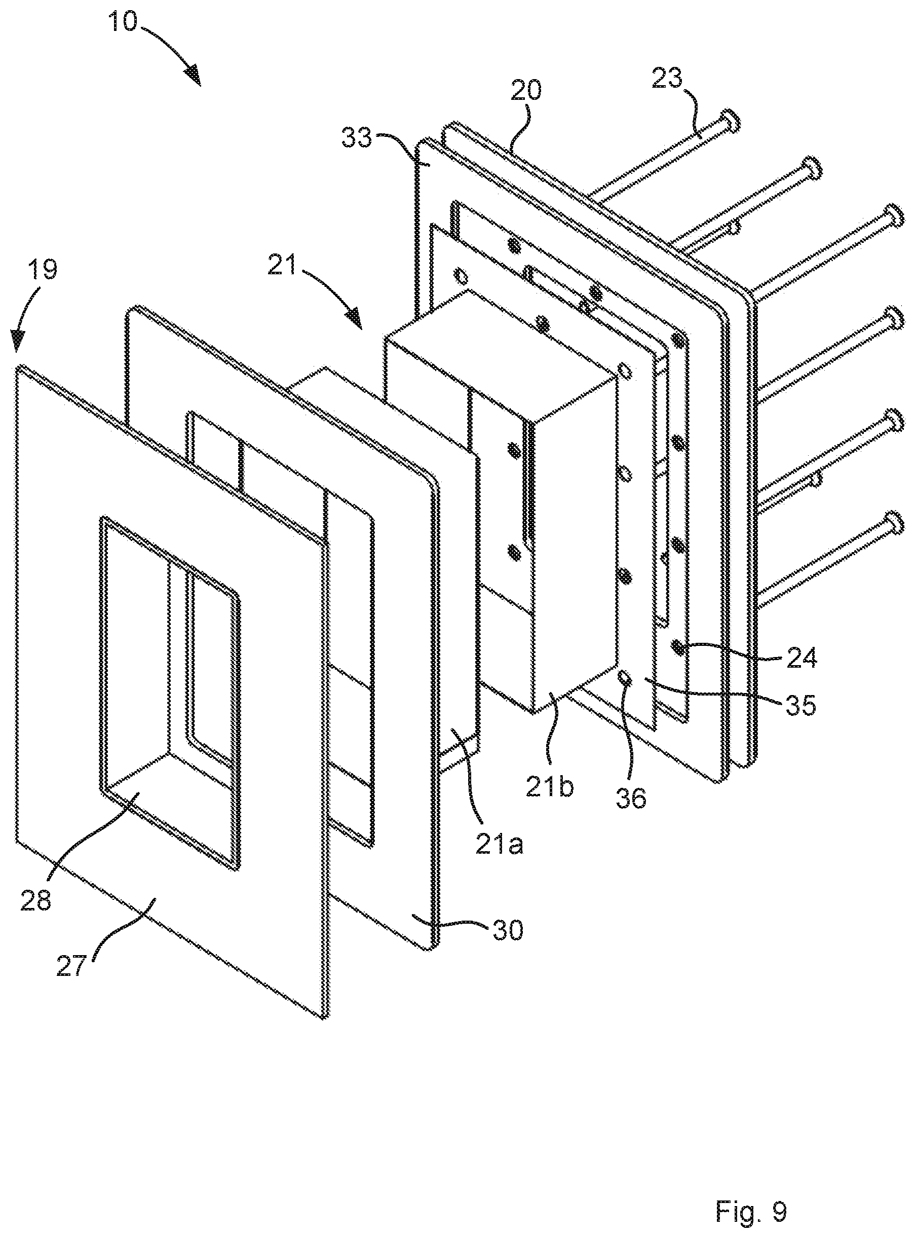 Patent US12326212 Figure 6 – Transit for passing cables and/or pipes through a partition opening and use of such a transit