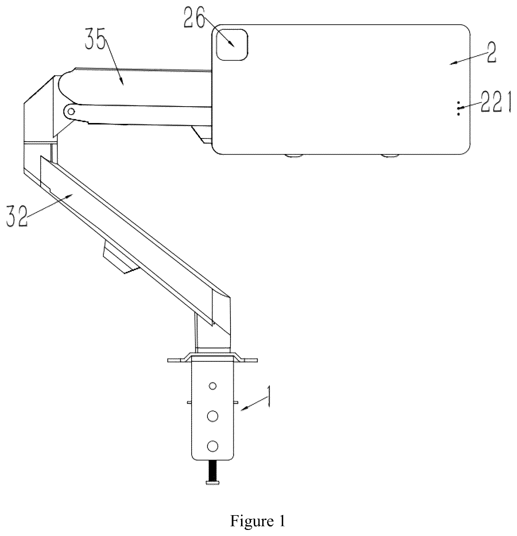 Patent US12326215 Figure 1 – Tablet stand