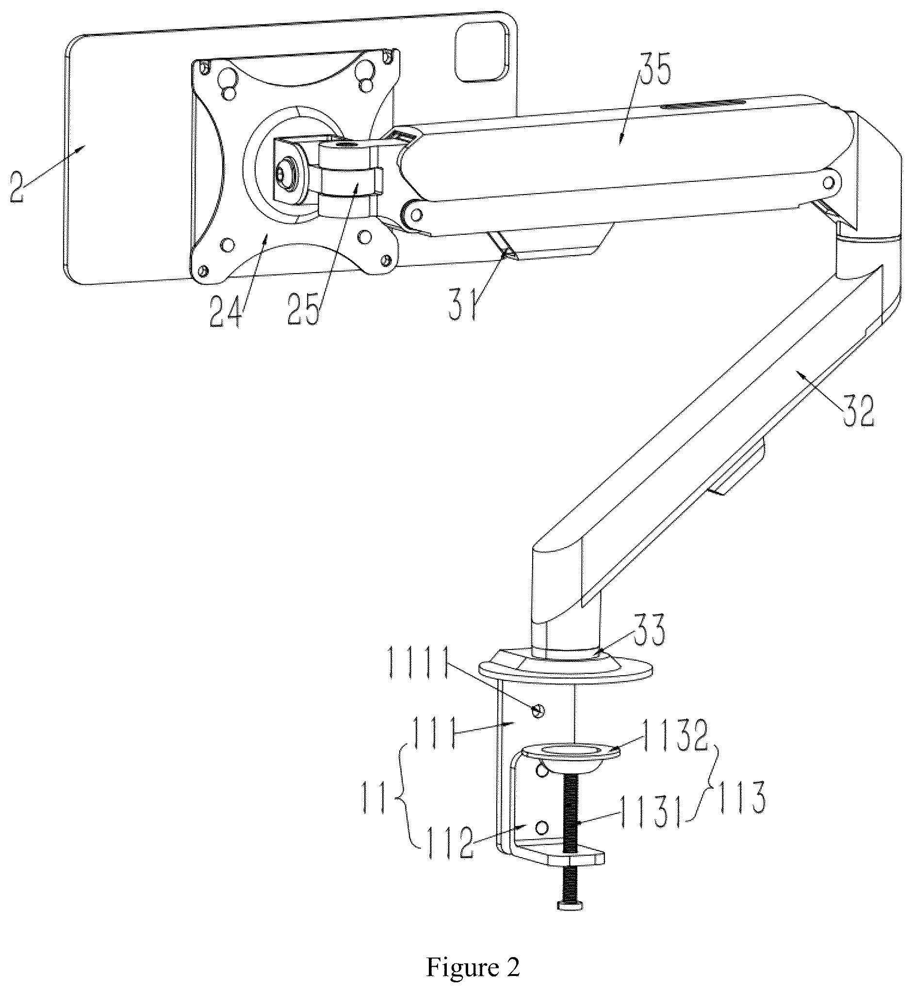 Patent US12326215 Figure 2 – Tablet stand