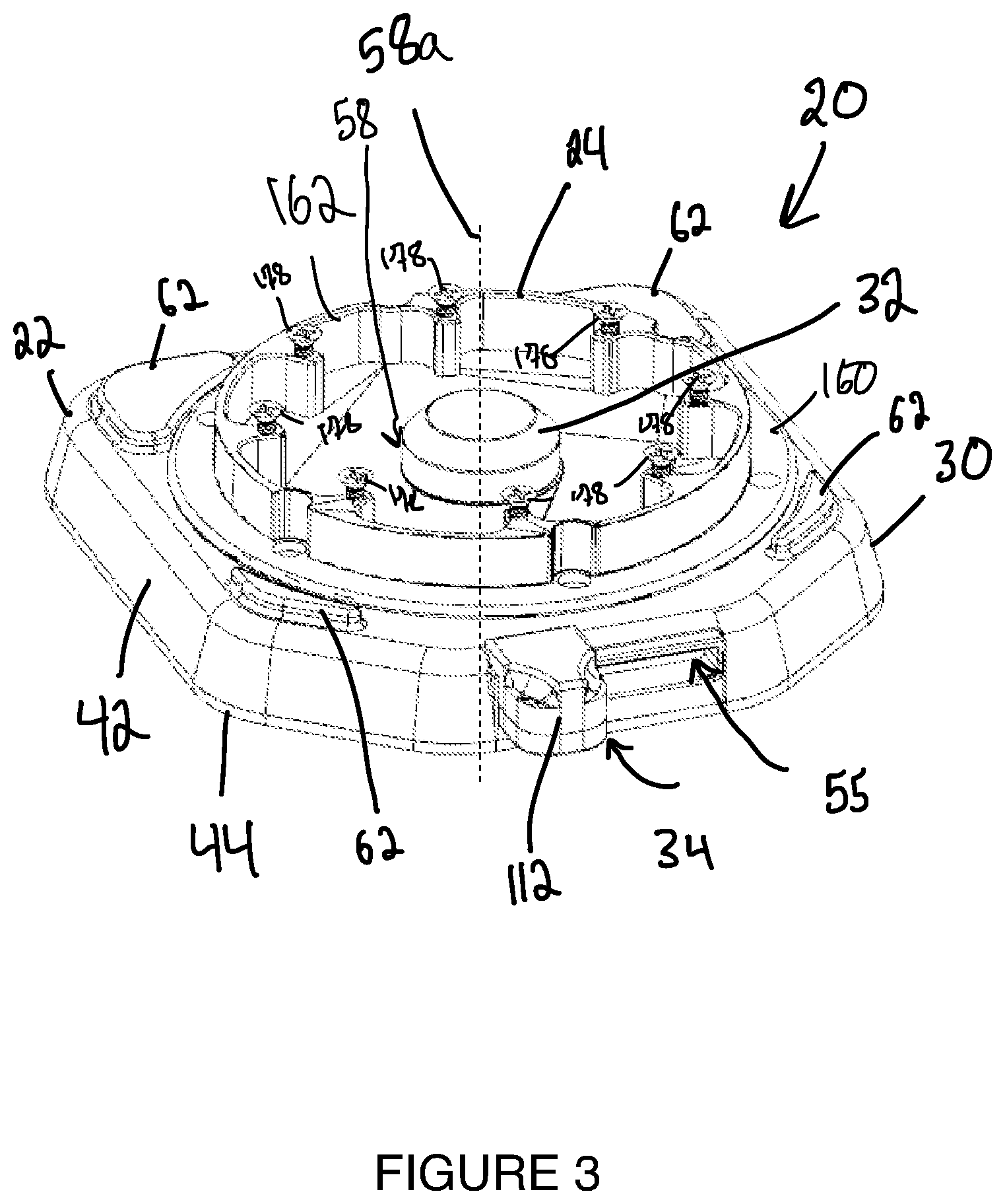 Patent US12326218 Figure 3 – Coupling device and base member for coupling device
