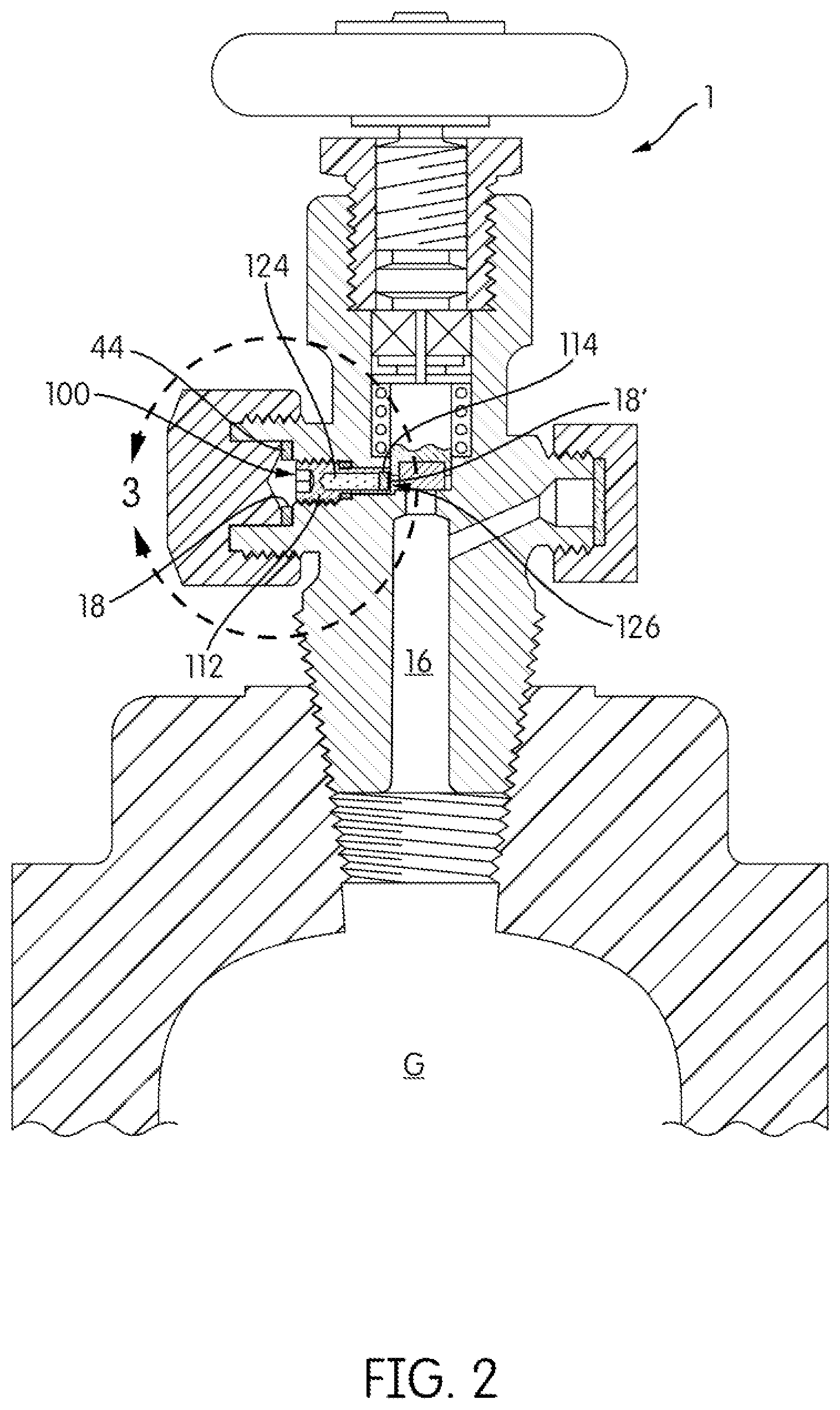 Patent US12326223 Figure 2 – Getter cartridge for toxic gases inside valves