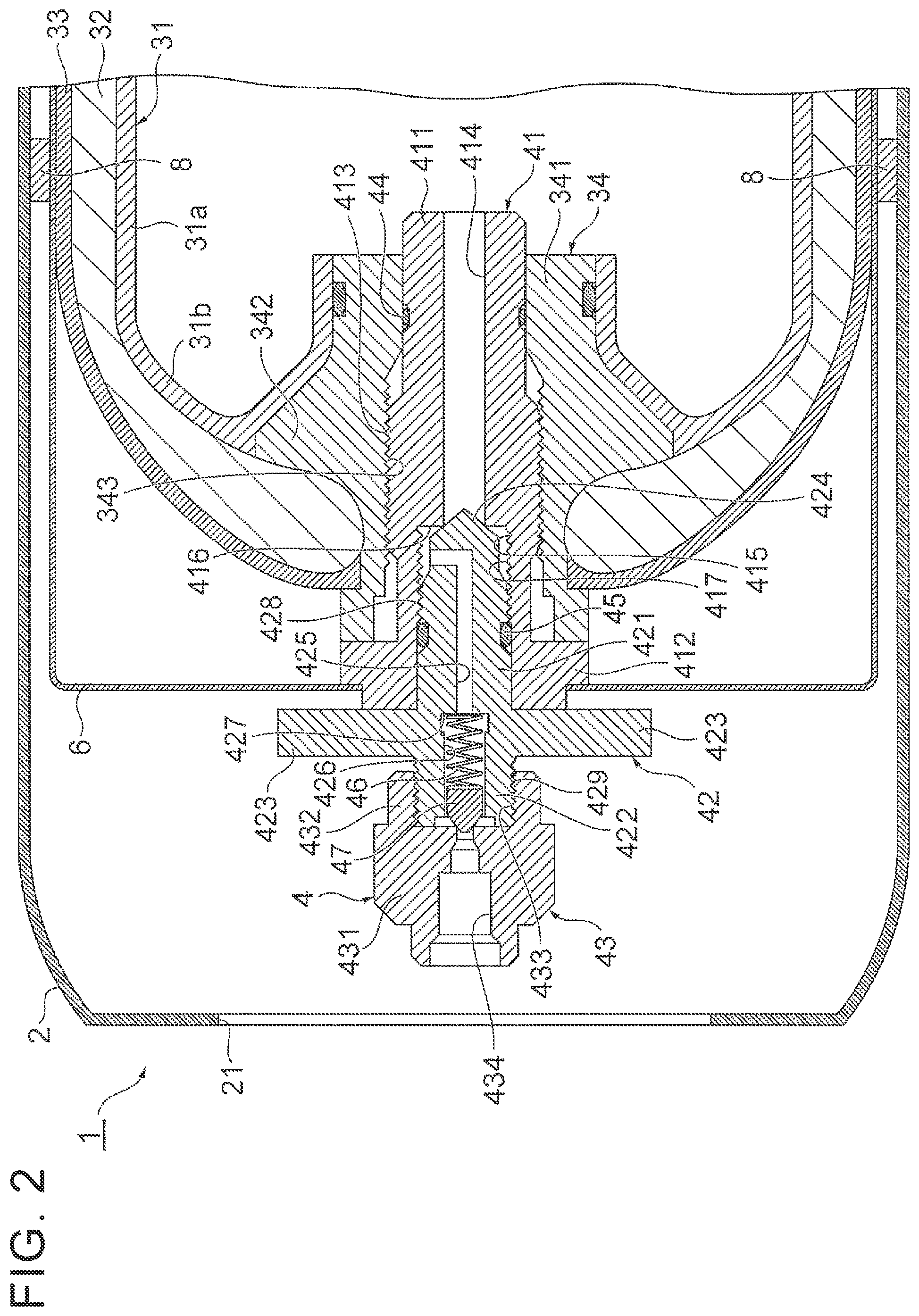 Patent US12326224 Figure 2 – High-pressure tank