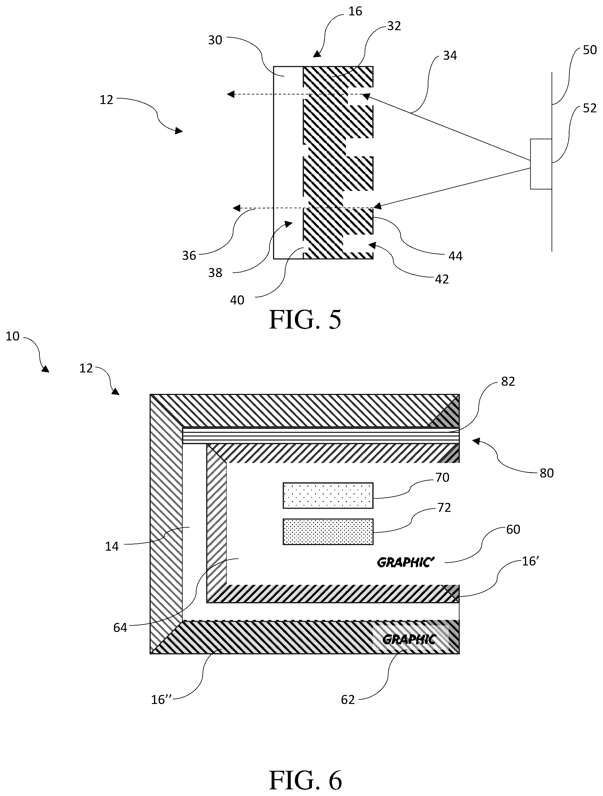 Patent US12326227 Figure 4 – Multi-color and/or patterned illuminated component including illuminated graphics