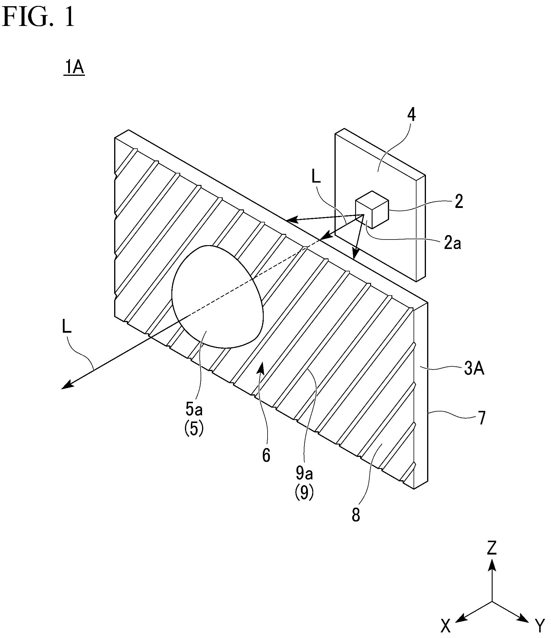 Patent US12326228 Figure 1 – Light-emitting unit and vehicular lamp