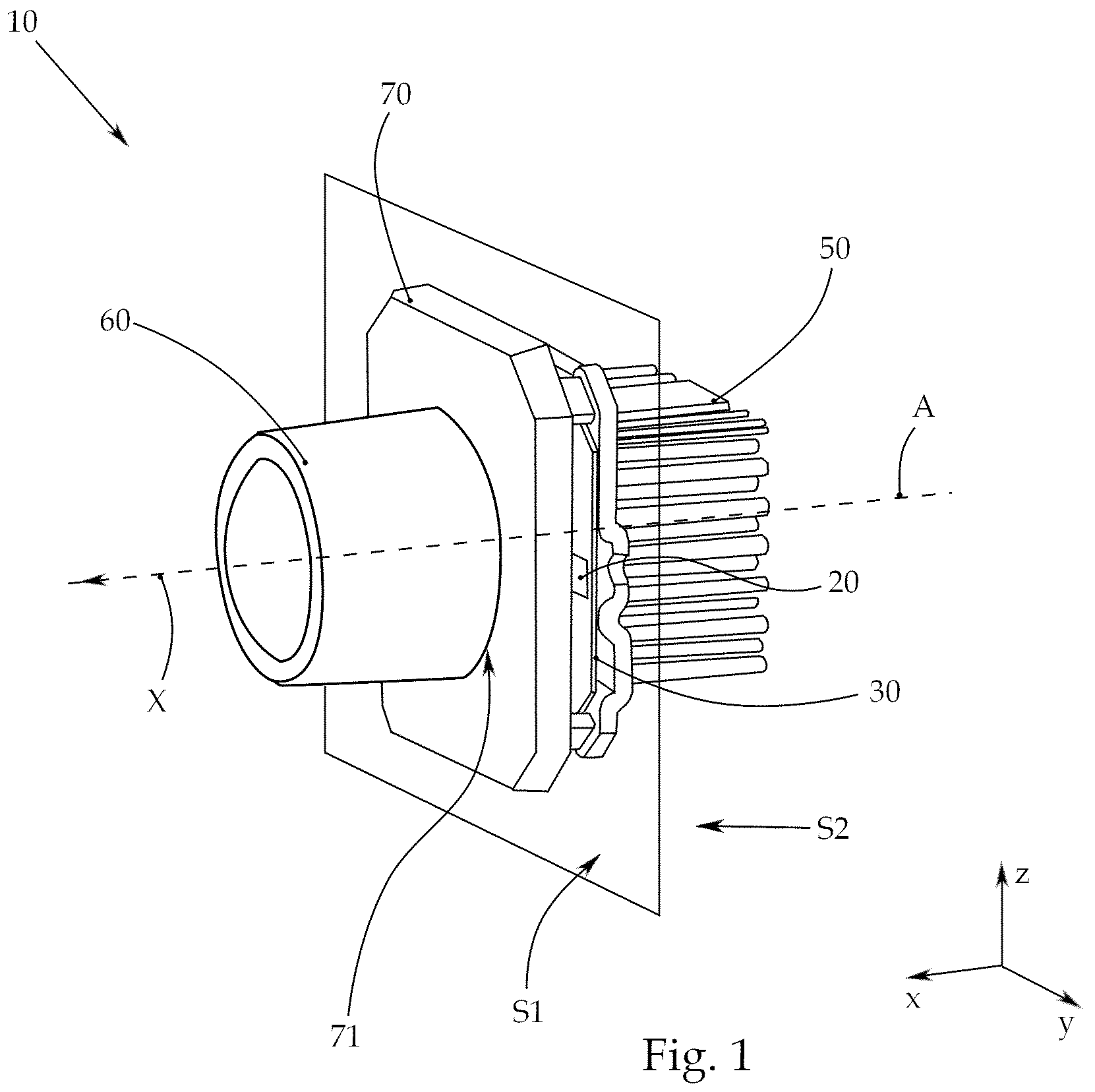 Patent US12326229 Figure 1 – Illumination device for a motor vehicle headlight