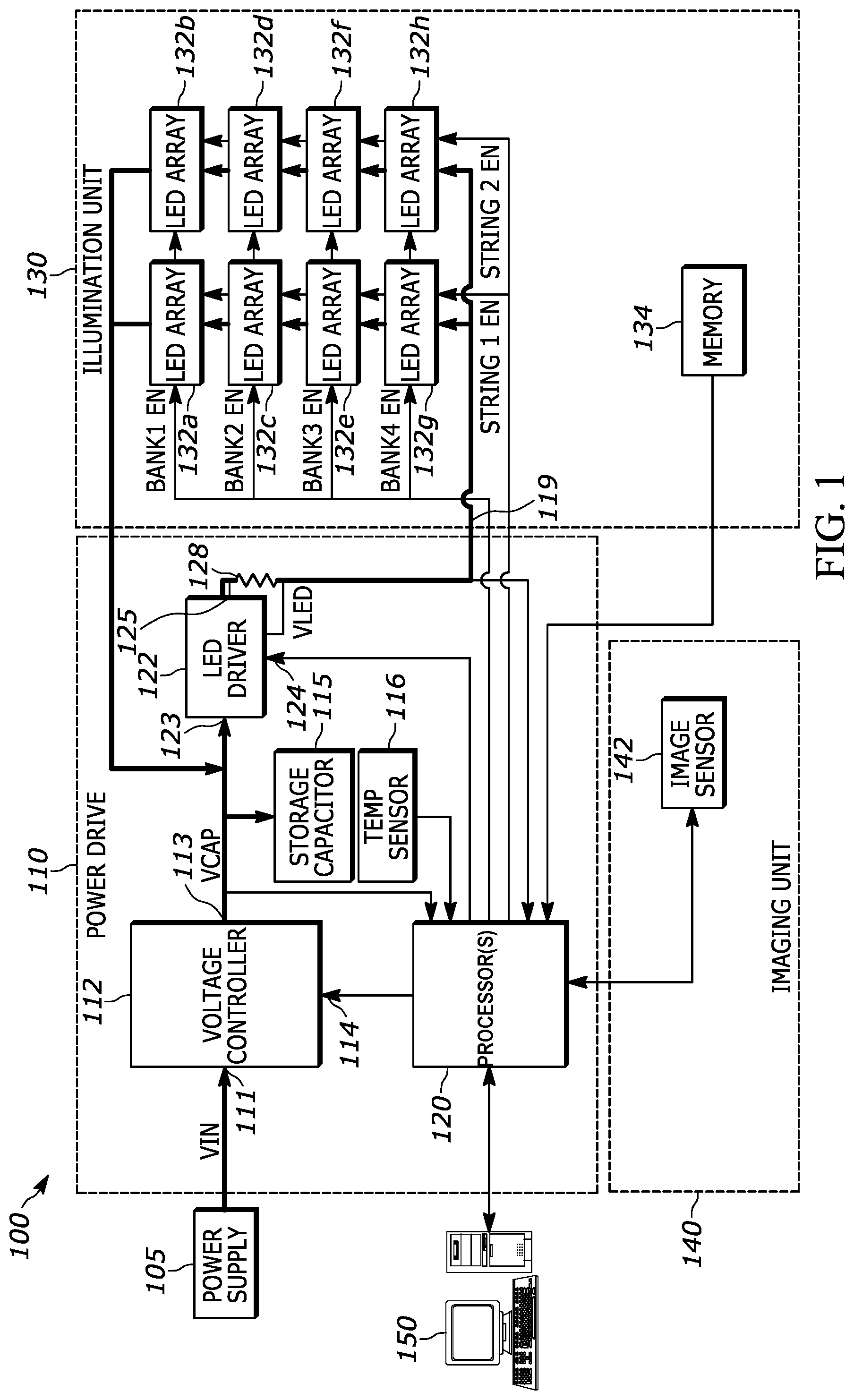 Patent US12326236 Figure 1 – Systems and methods for adaptive energy storage in an illumination system