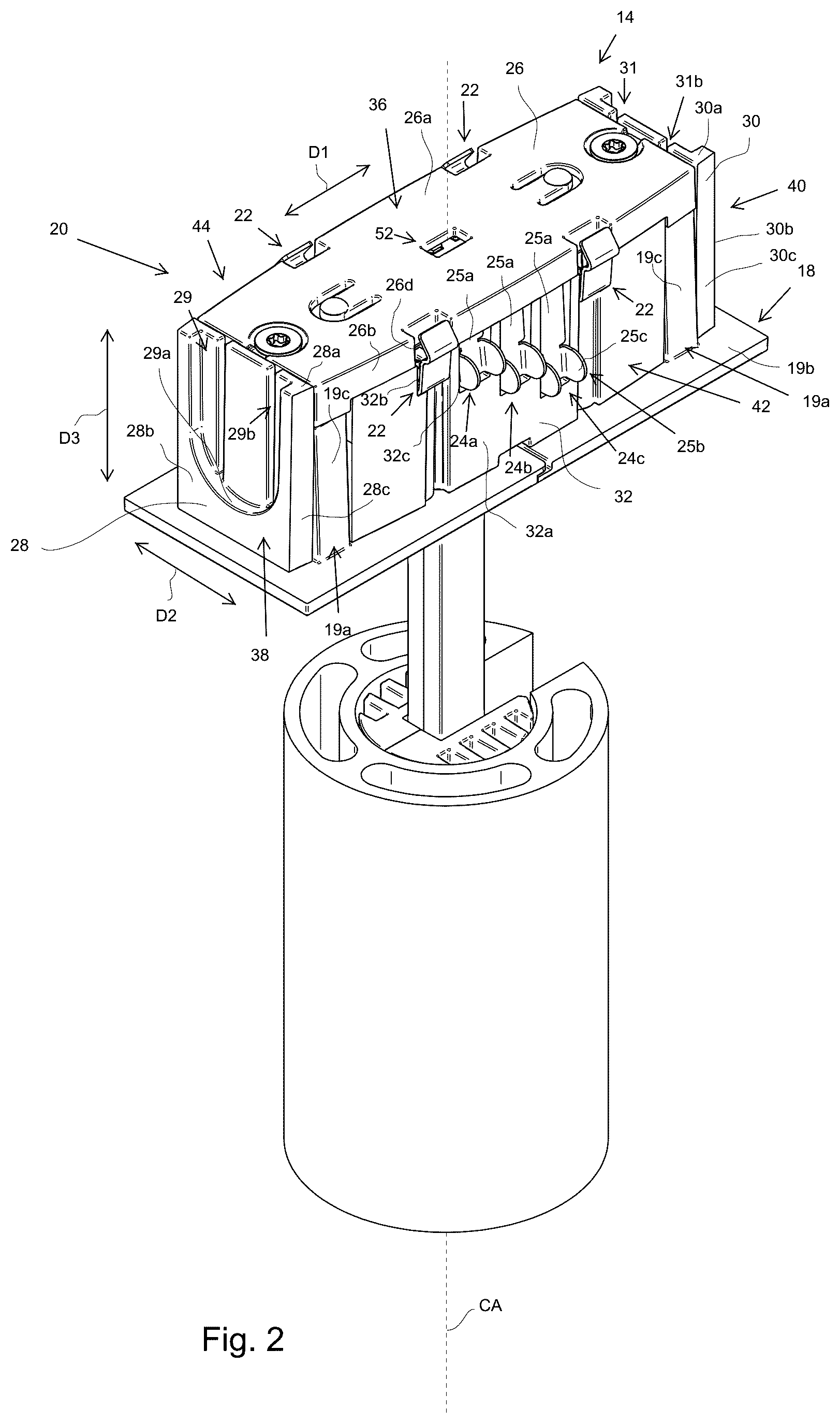 Patent US12326246 Figure 2 – Light assembly connector for insertion into a lighting track