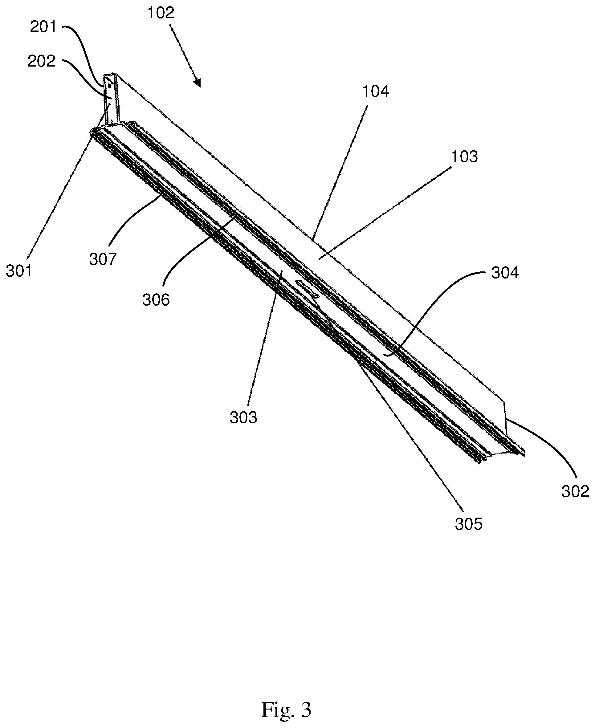 Patent US12326248 Figure 3 – Sealed linear lighting fixture