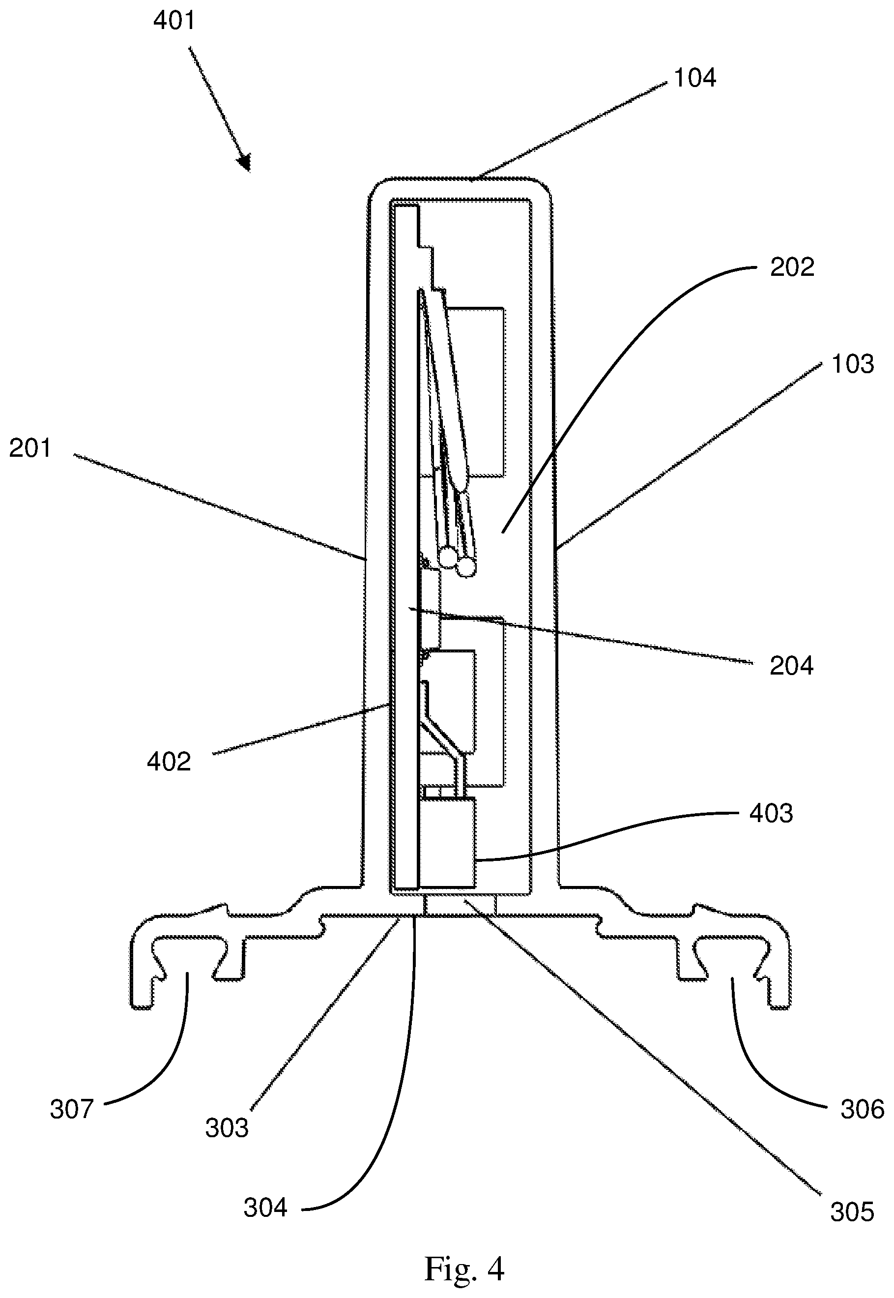 Patent US12326248 Figure 4 – Sealed linear lighting fixture