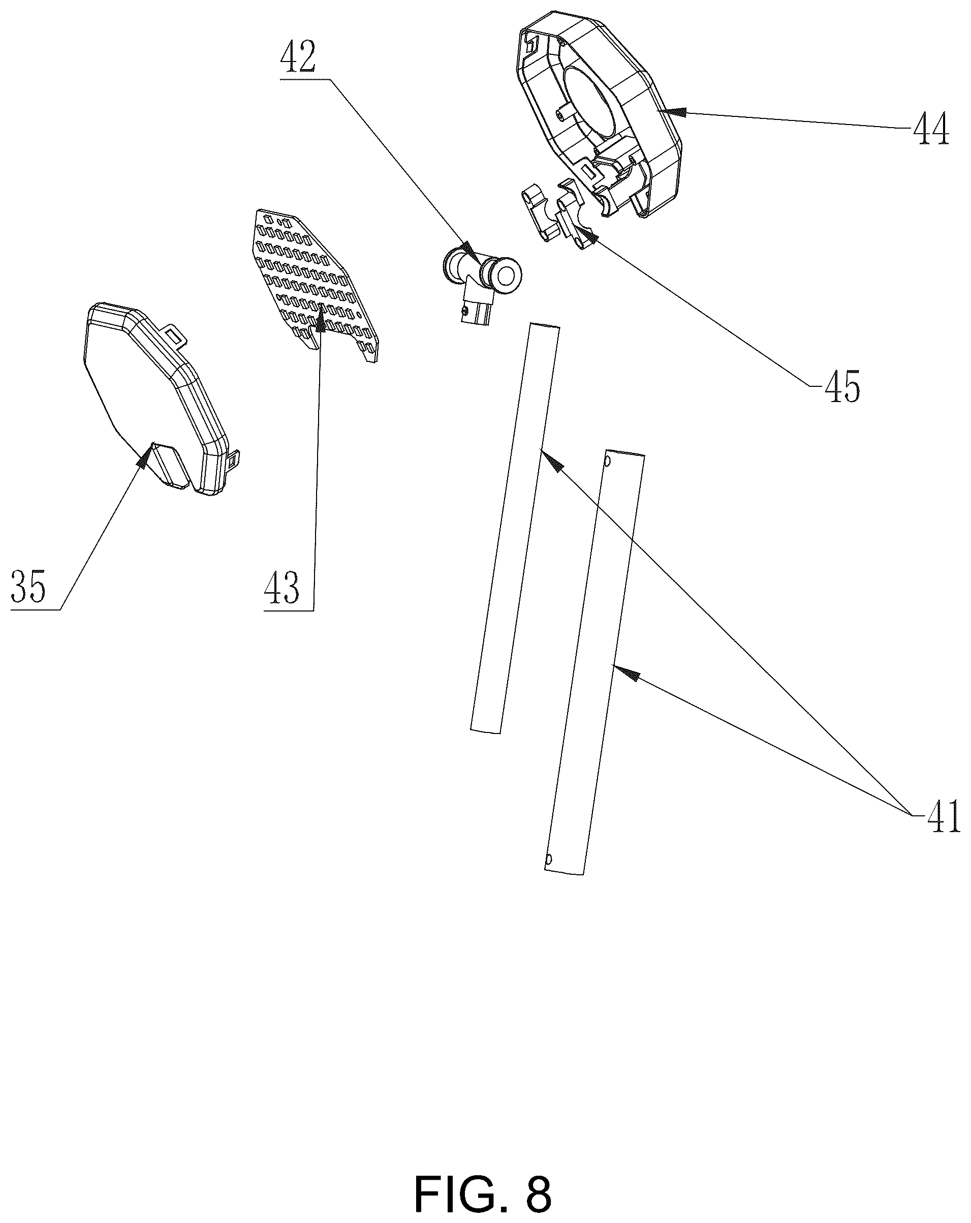 Patent US12326252 Figure 8 – Camping fan telescopic lamp