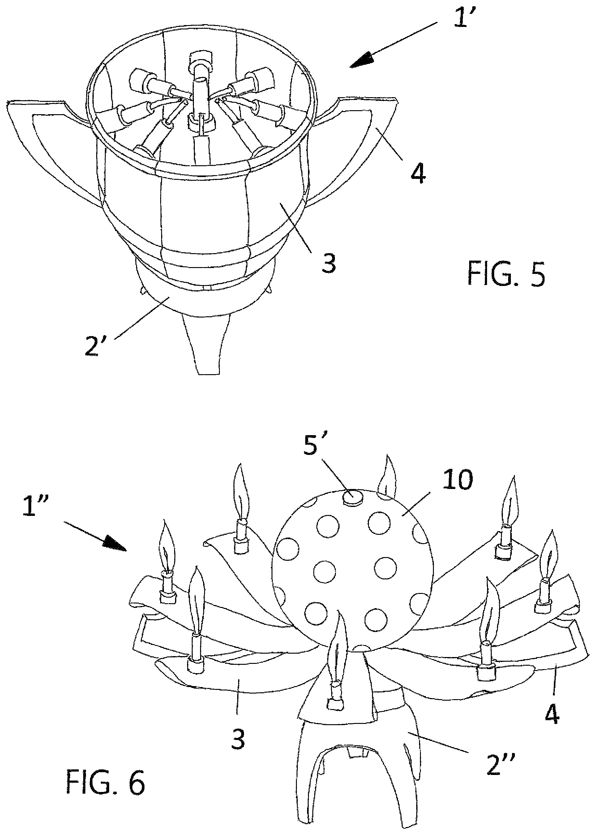 Patent US12326253 Figure 3 – Trophy-shaped pickleball candle holder and candle