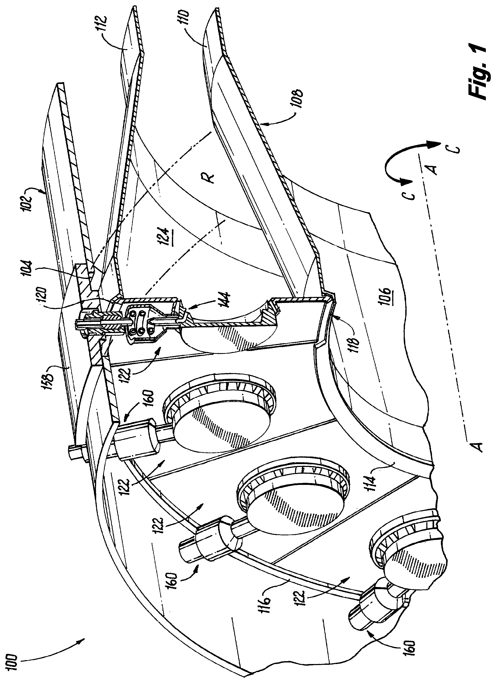 Patent US12326258 Figure 1 – Line replaceable fuel injector panels with single hatch installation