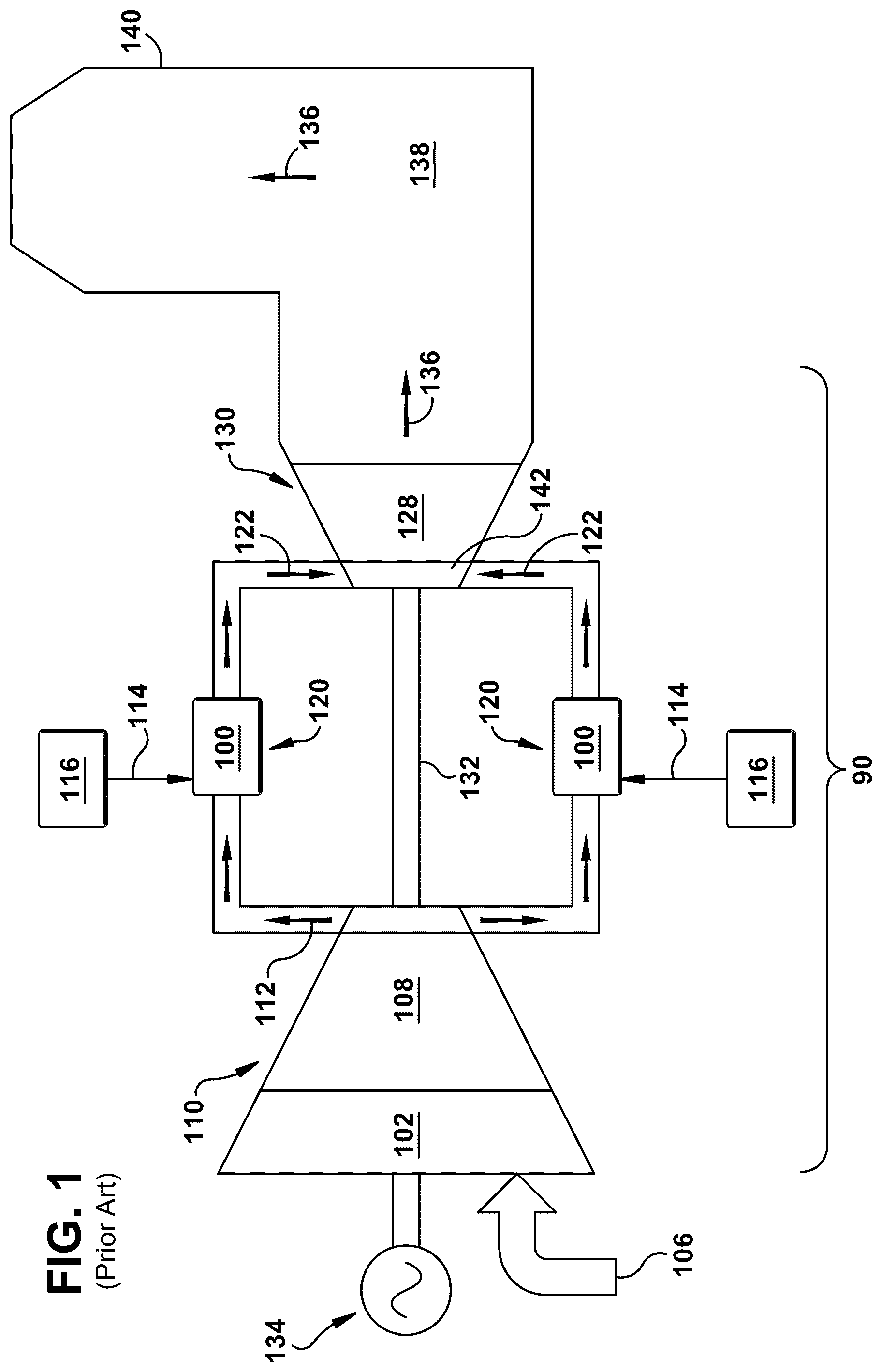Patent US12326260 — Axial fuel stage injector creating air curtain — Figure 1