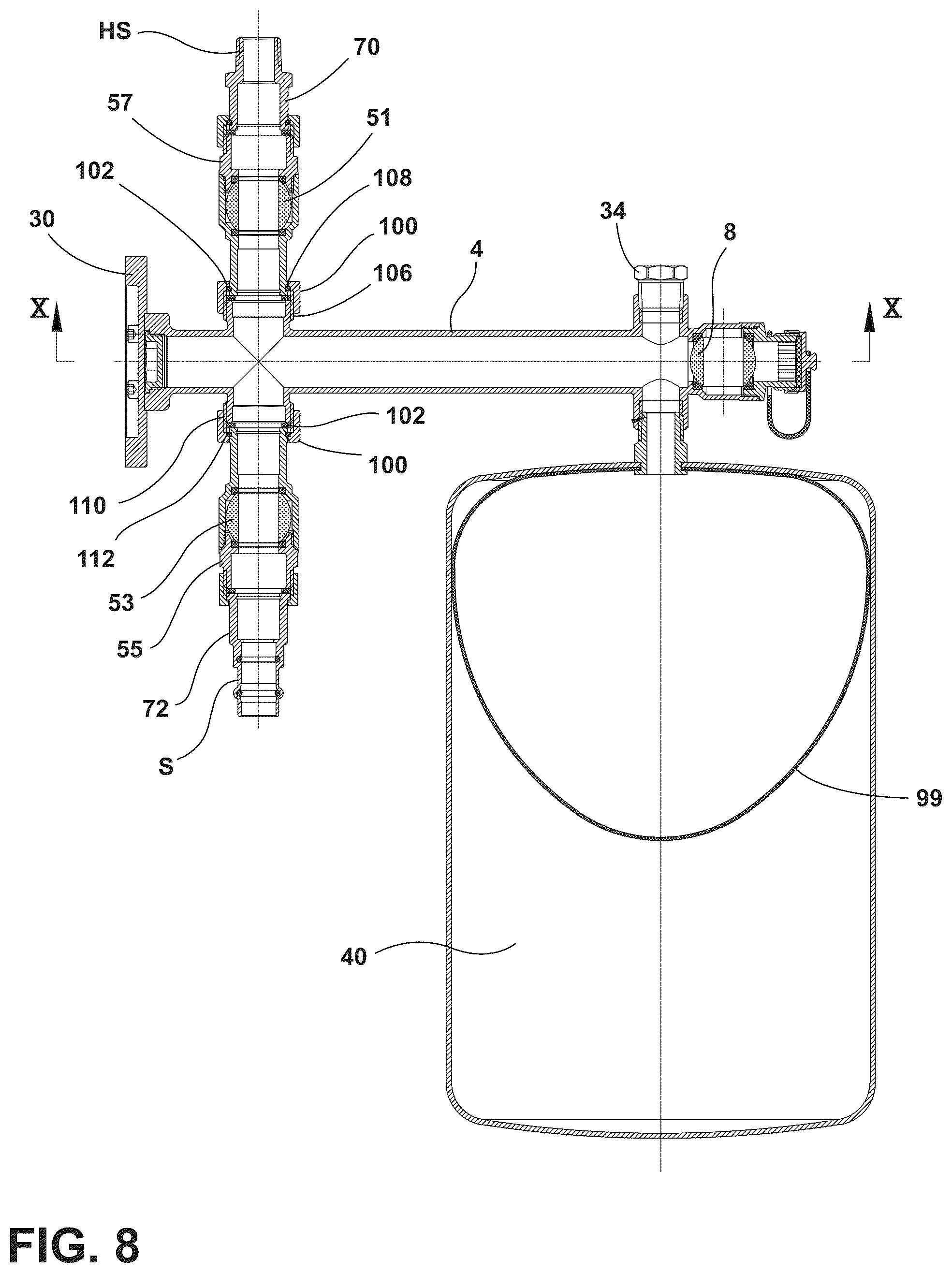 Patent US12326264 Figure 8 – Hydronic expansion tank assembly