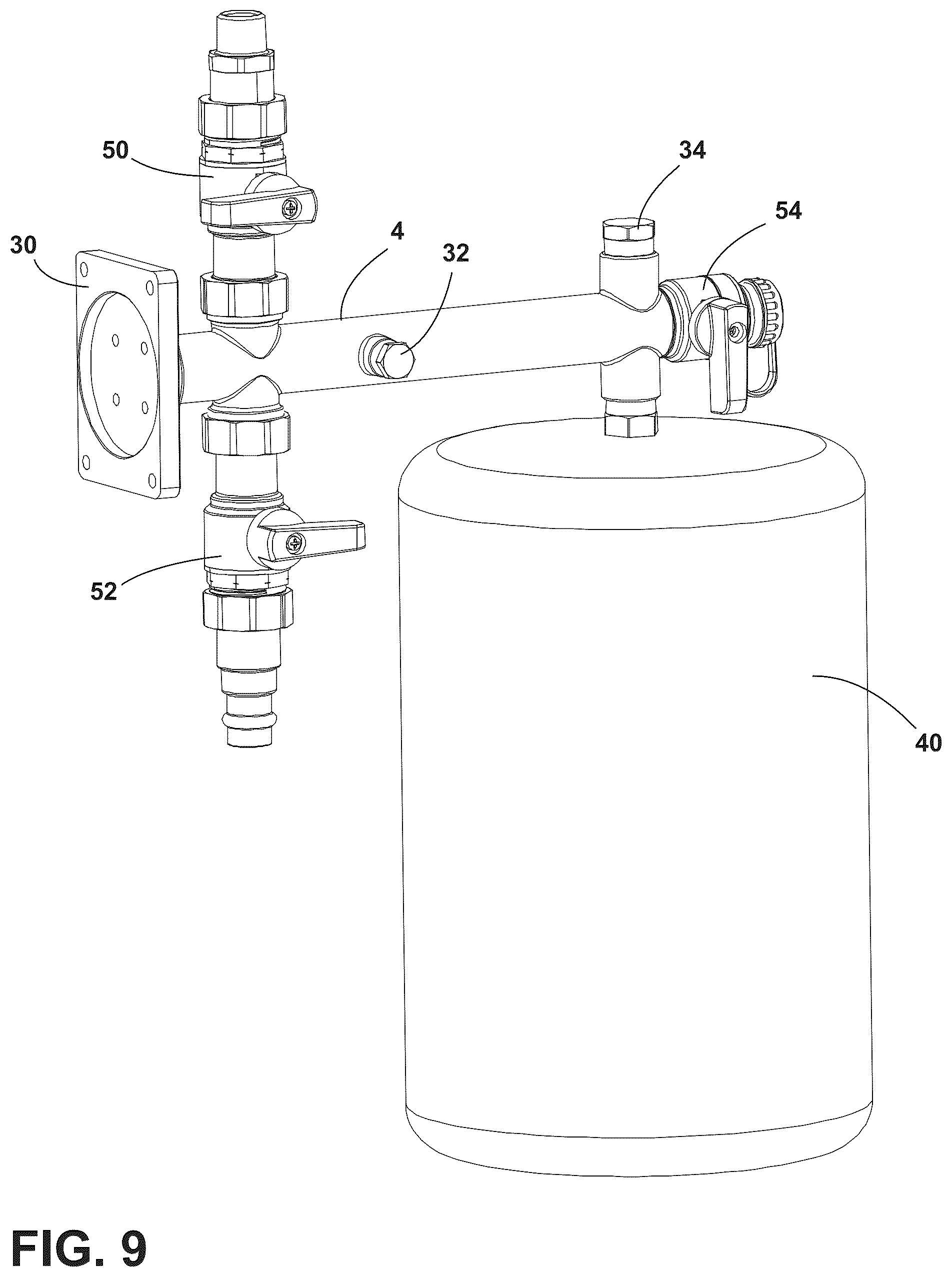 Patent US12326264 Figure 9 – Hydronic expansion tank assembly