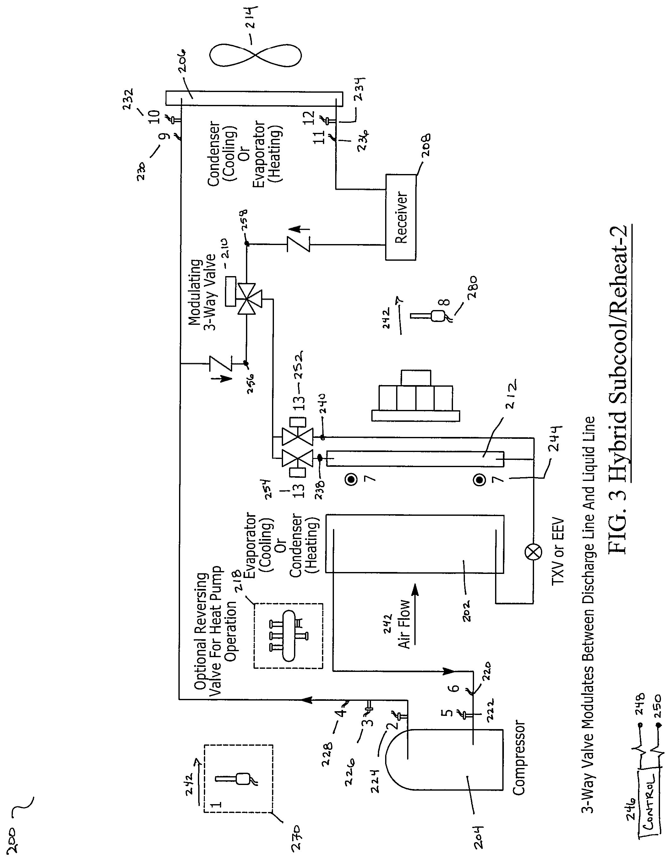 Patent US12326274 Figure 3 – Air-conditioning system with variable subcooling
