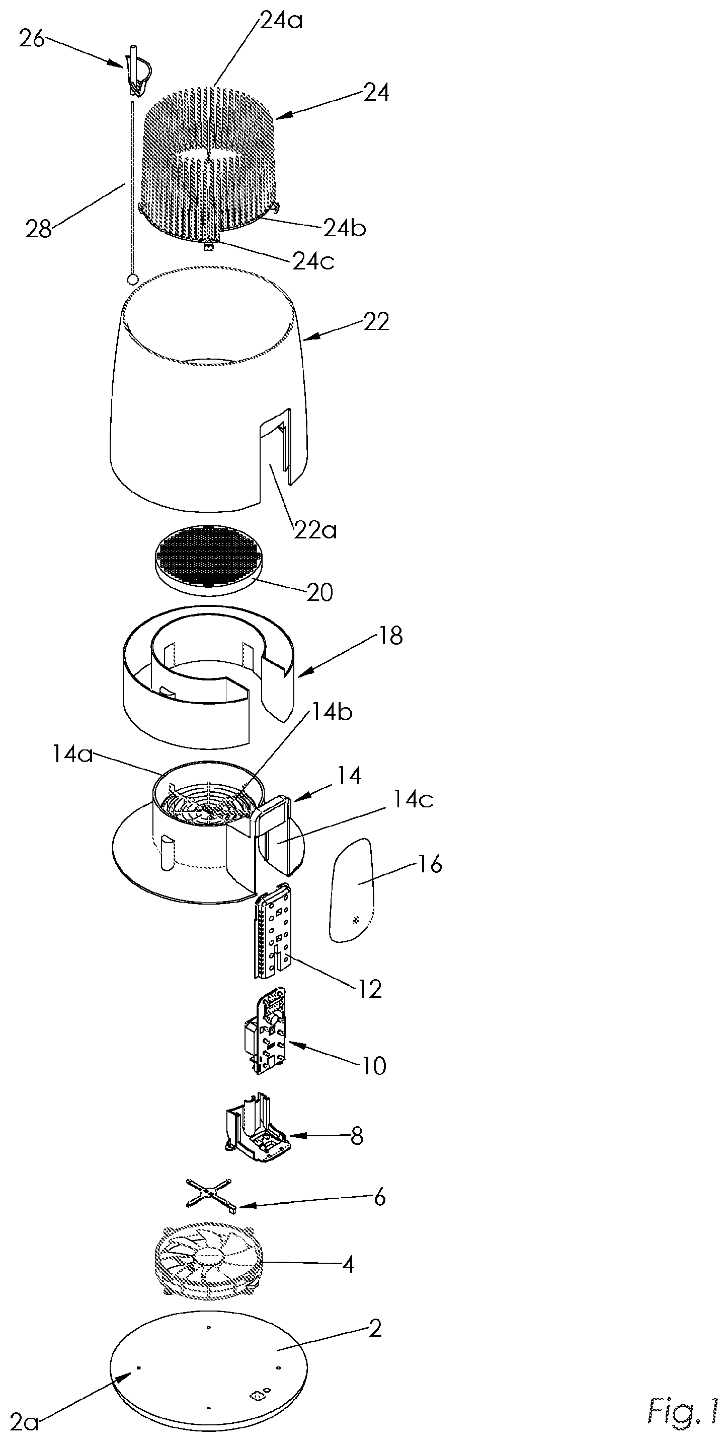 Patent US12326276 Figure 1 – Air purifier